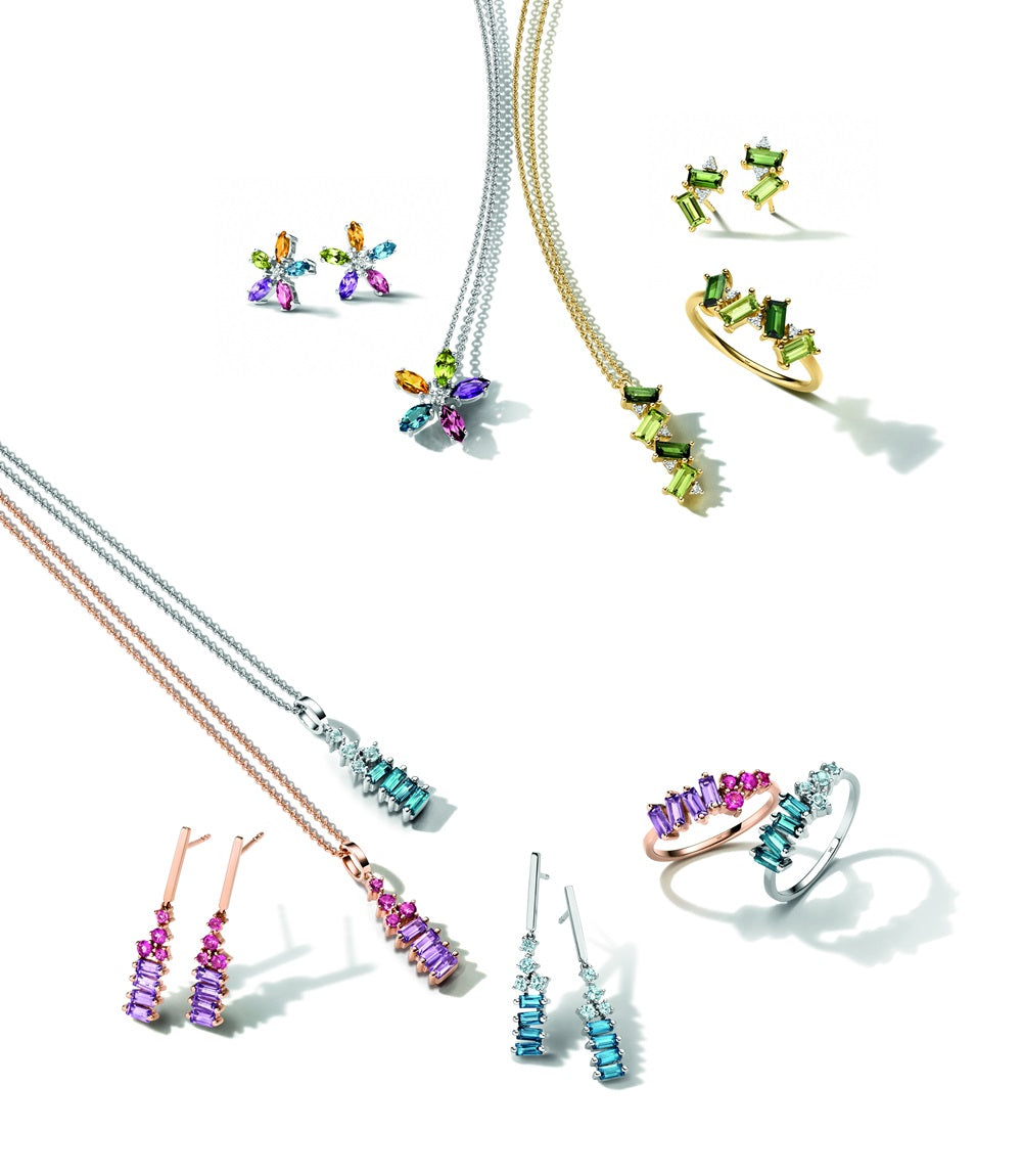 WILHELM MÜLLER - Ohrstecker in Gold mit Brillanten, Turmaline und Peridots - Juwelier Donkel