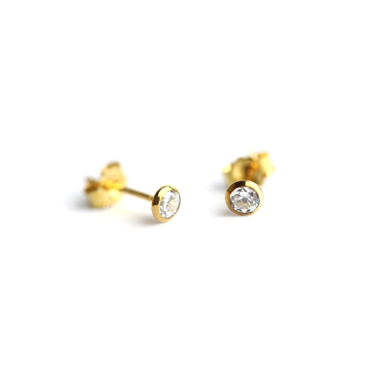 Ohrstecker ,,Mini'' in Gold mit Zirkonia - Juwelier Donkel