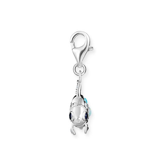 THOMAS SABO - Charm-Anhänger Fisch mit blauen Steinen in Silber - Juwelier Donkel
