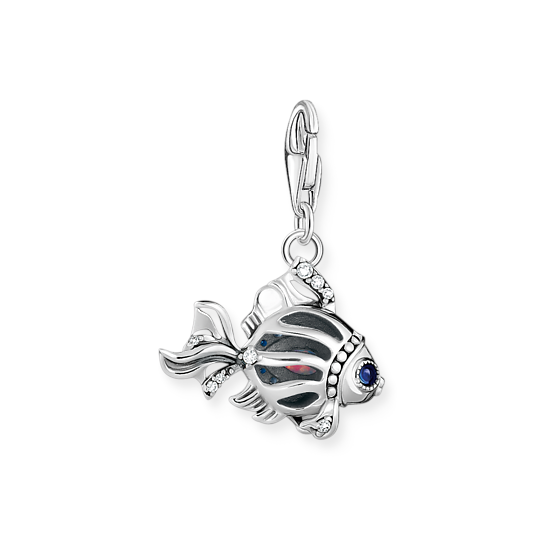 THOMAS SABO - Charm-Anhänger Fisch mit blauen Steinen in Silber - Juwelier Donkel