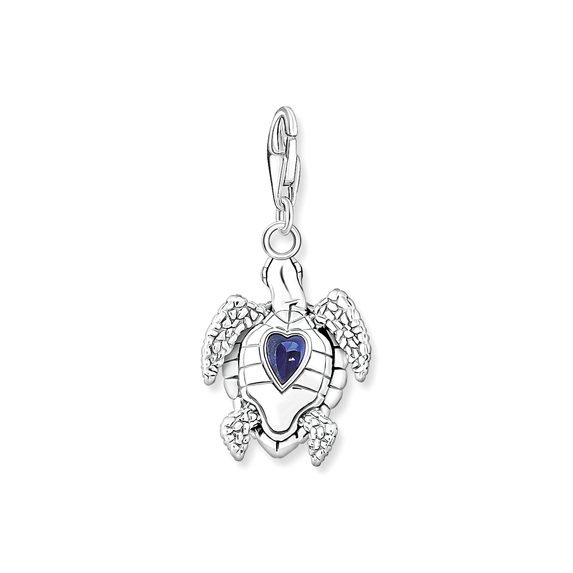 THOMAS SABO - Charm-Anhänger Schildkröte mit blauen Zirkonia in Silber