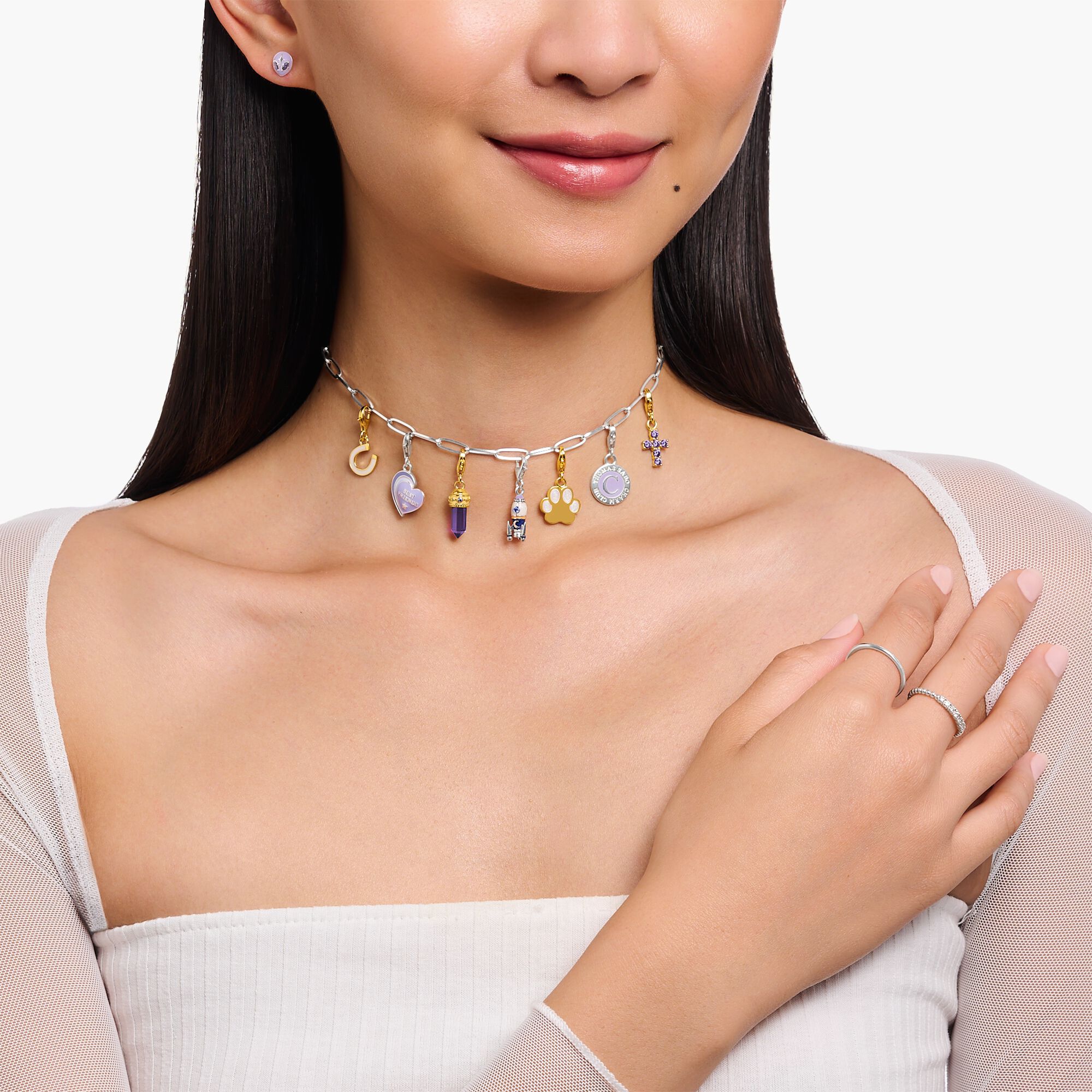 THOMAS SABO - Charm-Anhänger Hundepfote in Silber vergoldet - Juwelier Donkel