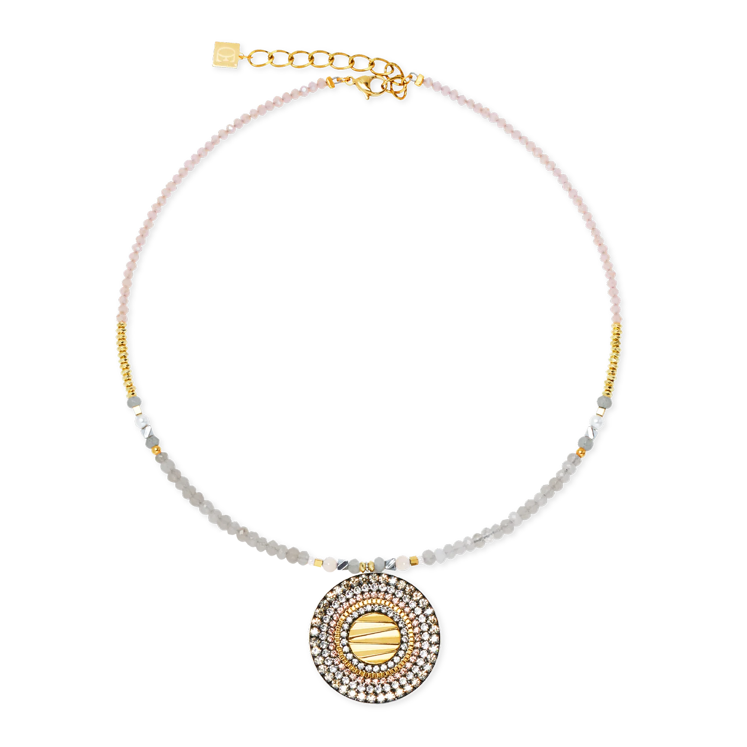 Halskette Amulett Modern Future gold-beige