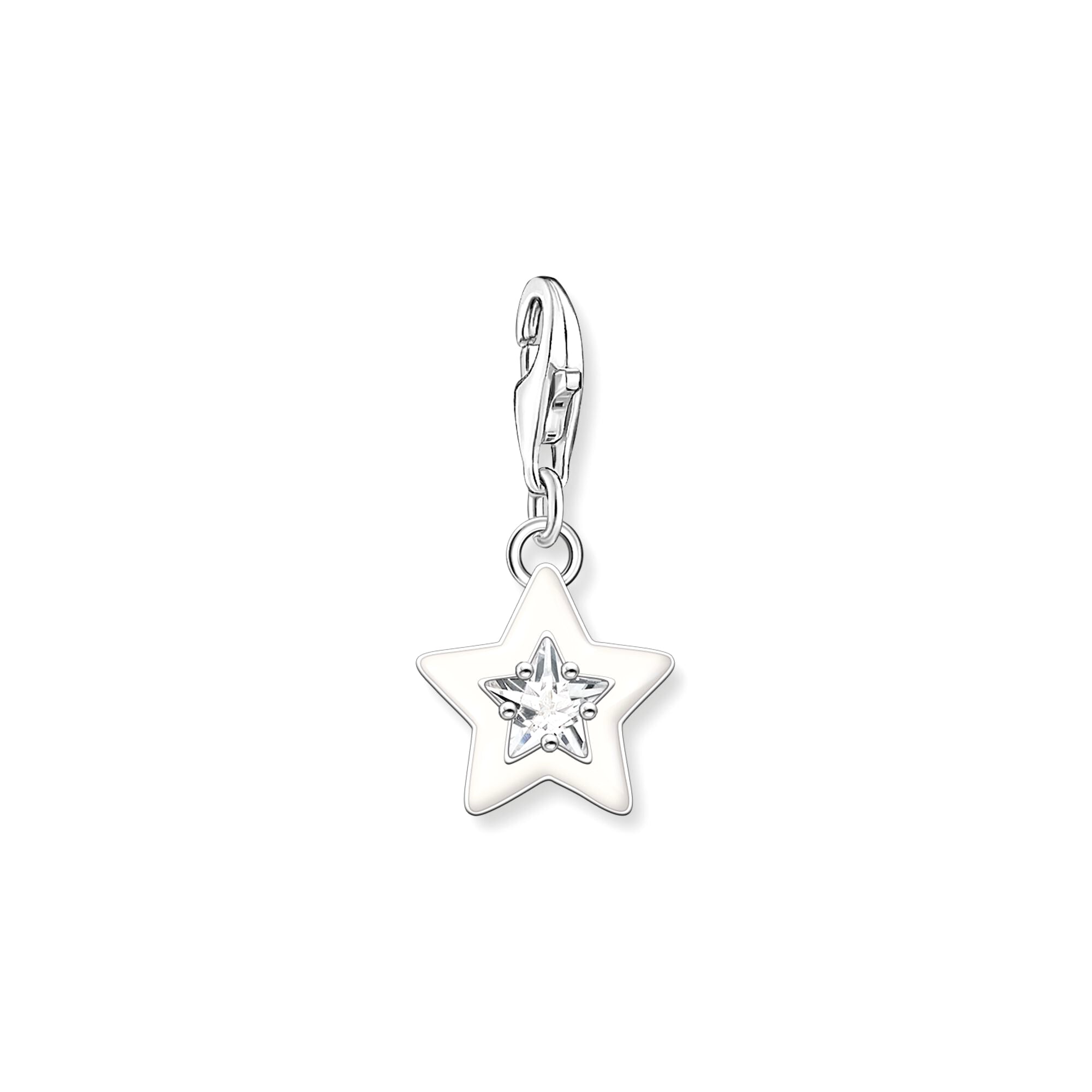 THOMAS SABO - Charm-Anhänger Stern mit weißen Steinen in Silber - Juwelier Donkel