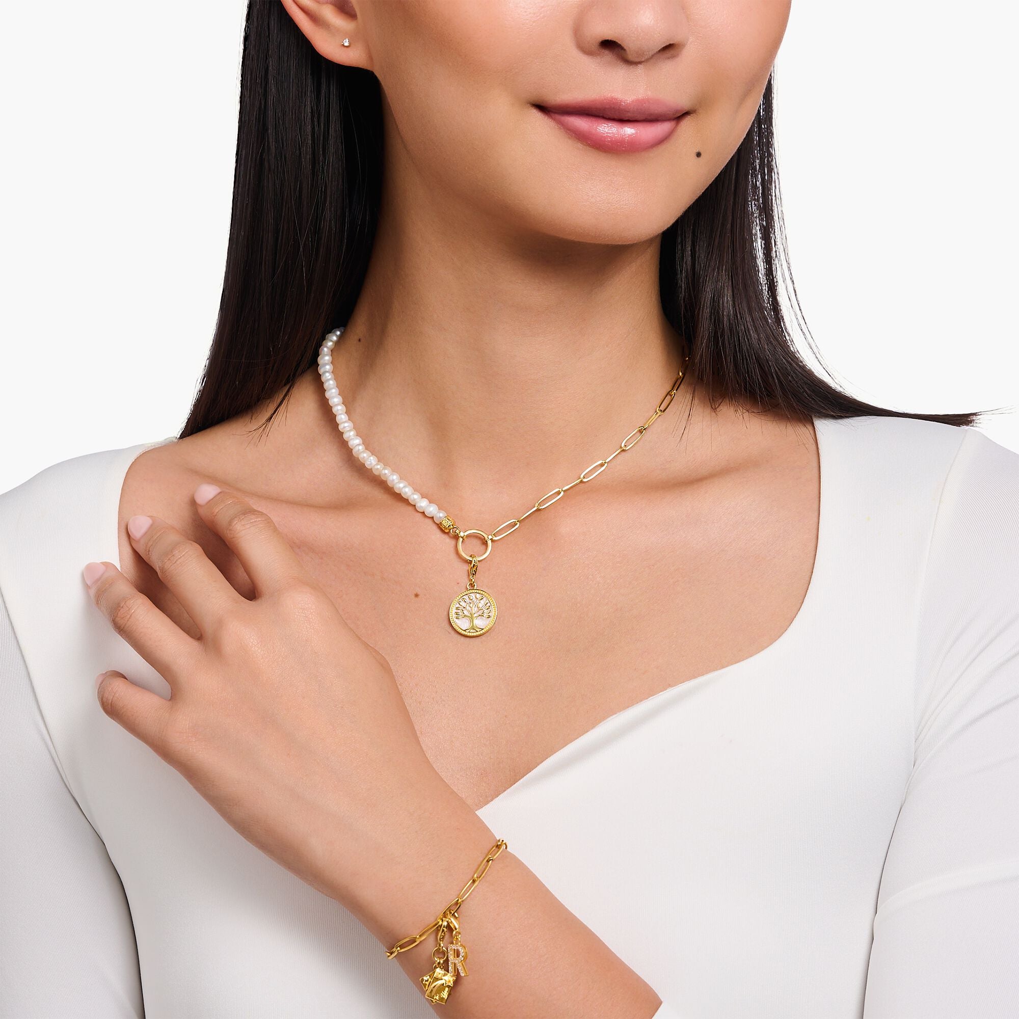 THOMAS SABO - Charm-Anhänger mit Lebensbaum-Motiv in Silber vergoldet - Juwelier Donkel