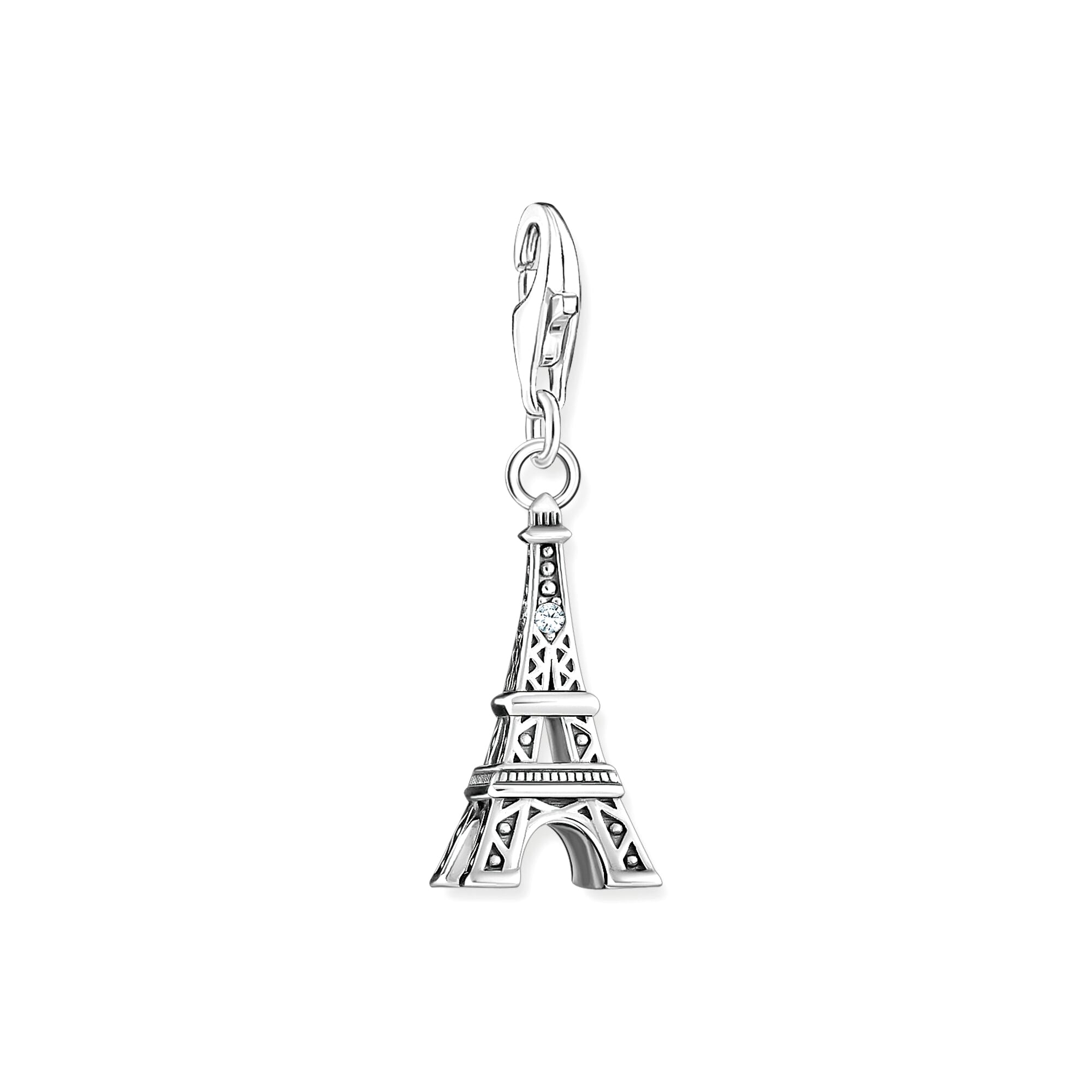 THOMAS SABO - Charm-Anhänger Eiffelturm mit weißem Zirkonia in Silber - Juwelier Donkel