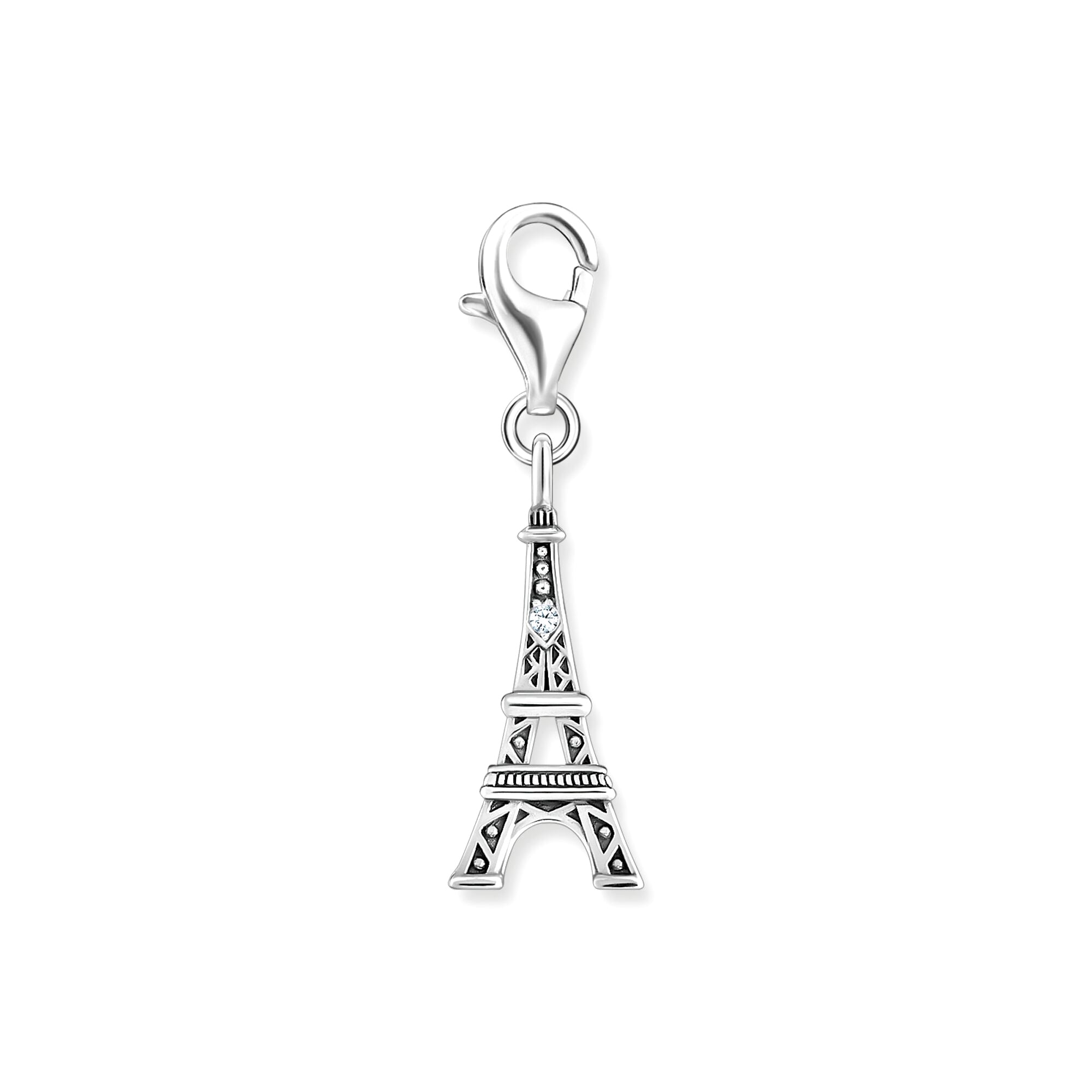 THOMAS SABO - Charm-Anhänger Eiffelturm mit weißem Zirkonia in Silber - Juwelier Donkel