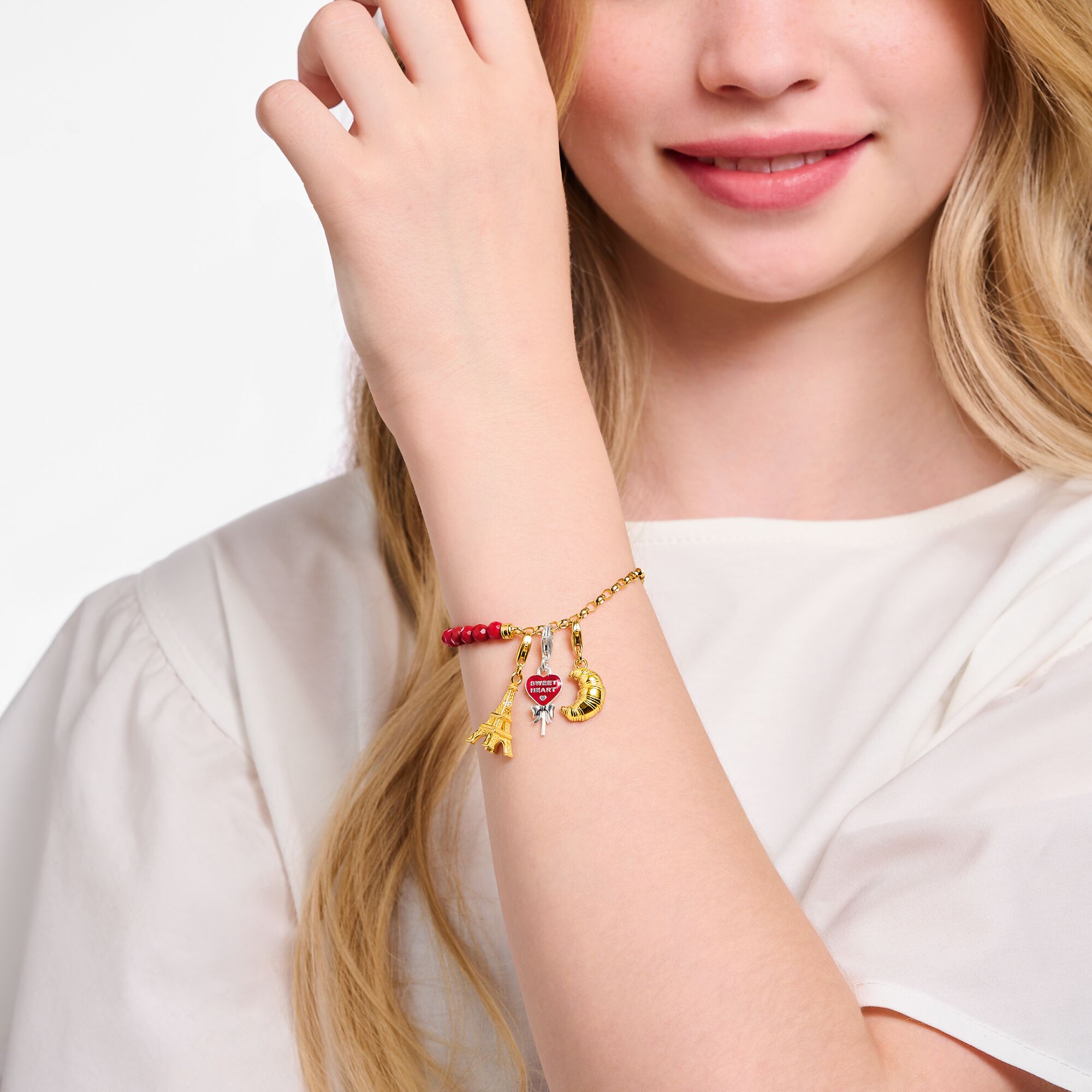 THOMAS SABO - Charm-Anhänger Croissant in Silber vergoldet - Juwelier Donkel