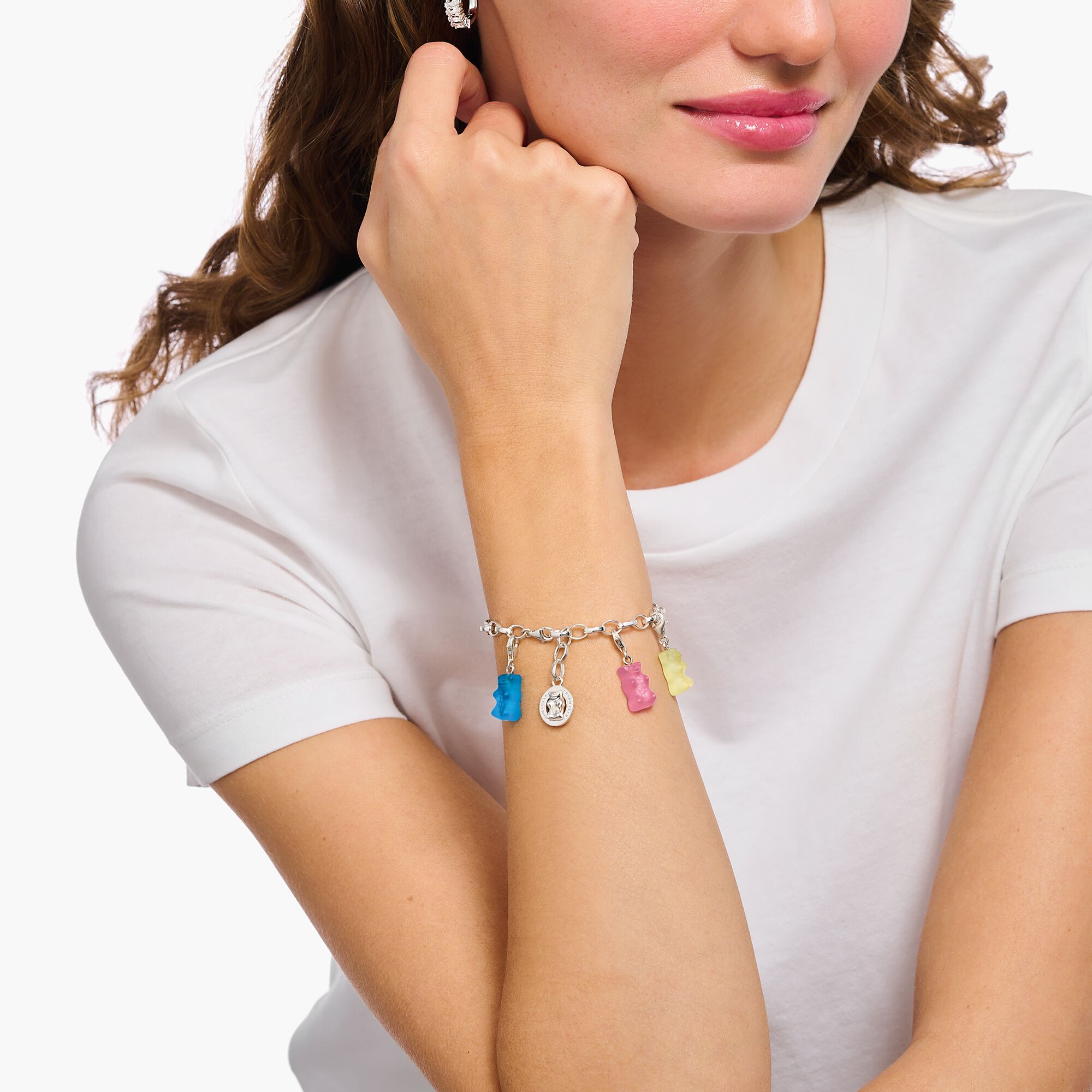 THOMAS SABO - Charm-Goldbären-Anhänger Pink in Silber - Juwelier Donkel