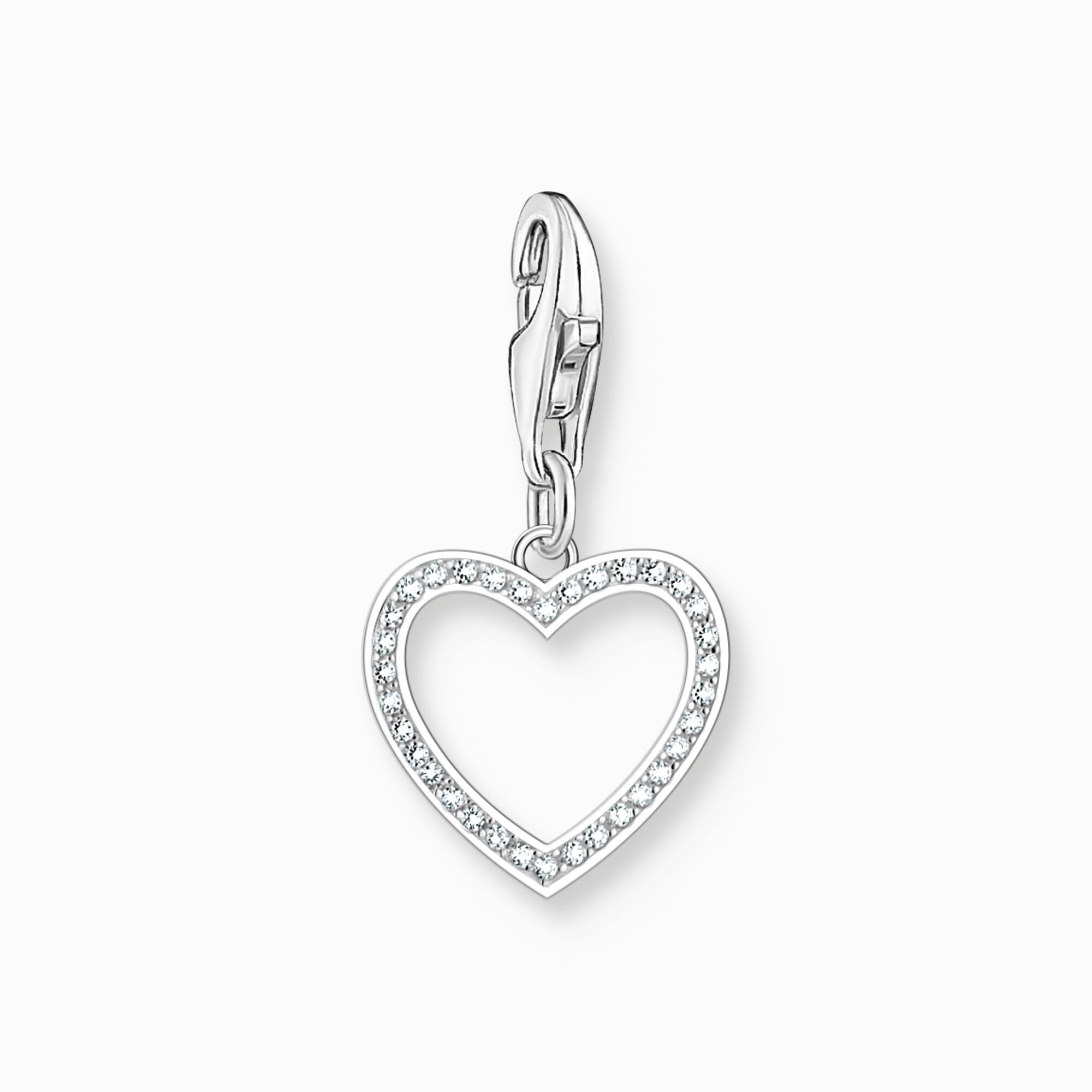 THOMAS SABO - Charm-Anhänger Herz mit weißen Steinen Silber - Juwelier Donkel