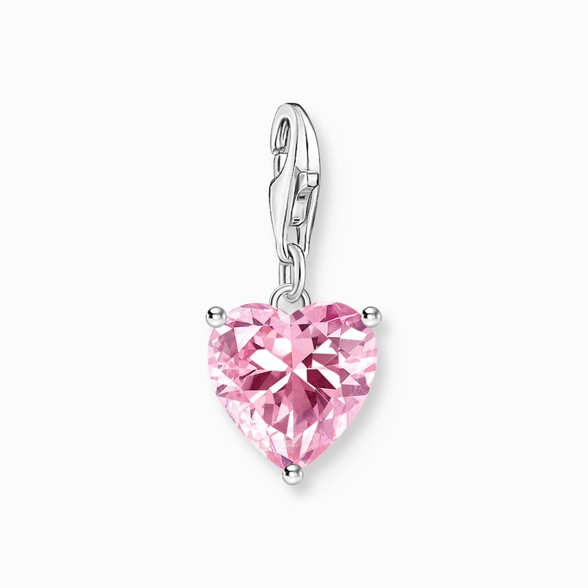 THOMAS SABO - Charm-Anhänger Herz mit pinkfarbenem Stein Silber - Juwelier Donkel