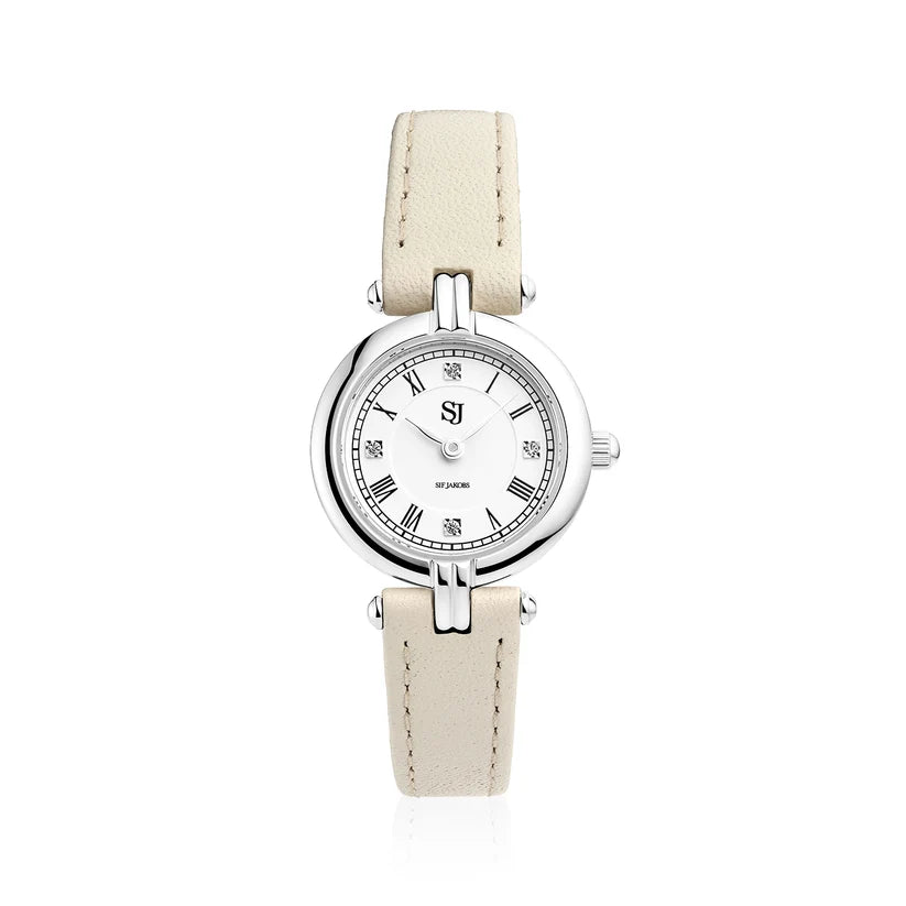 SIF JAKOBS - Damenuhr Bianca silber beige