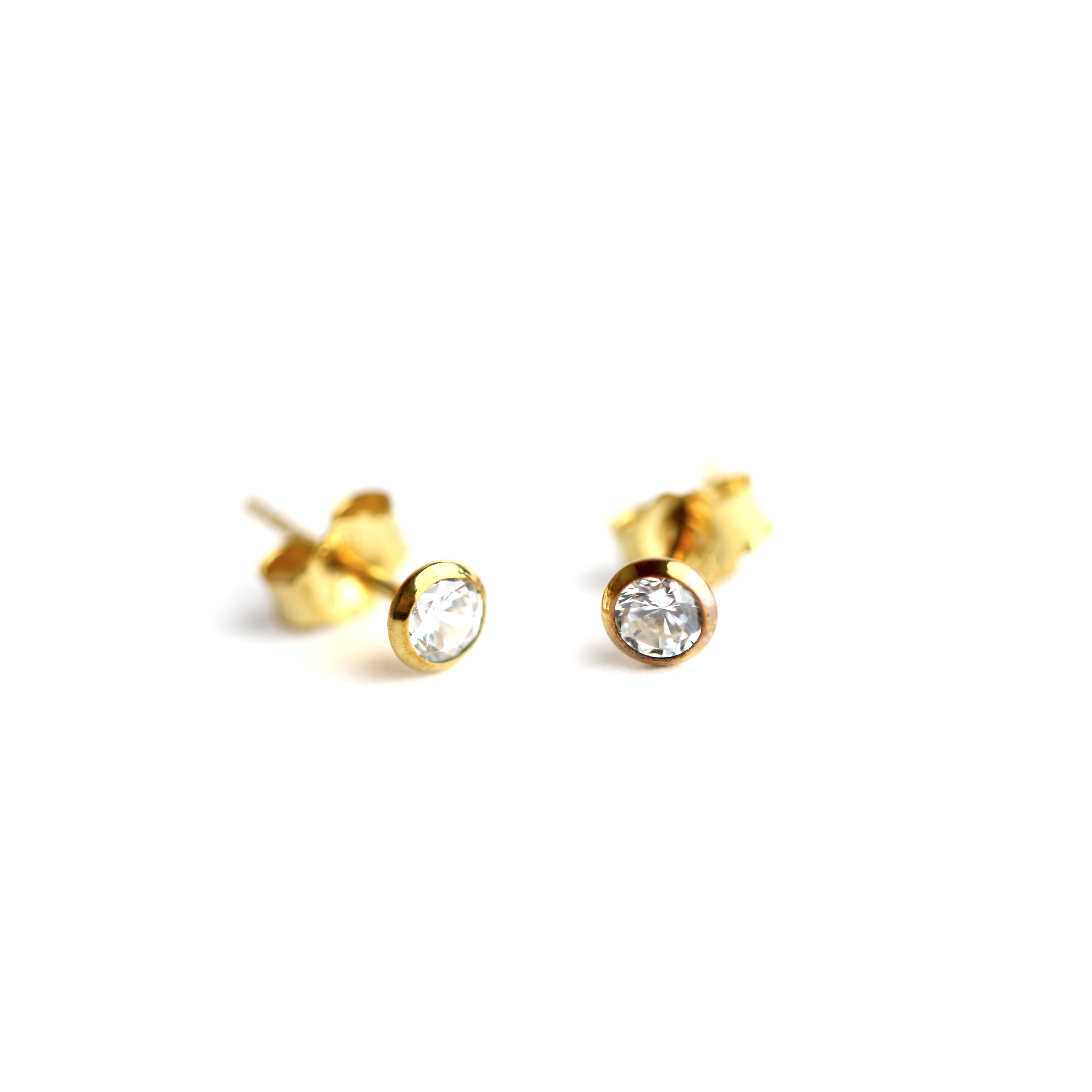 Ohrstecker ,,Mini'' in Gold mit Zirkonia - Juwelier Donkel