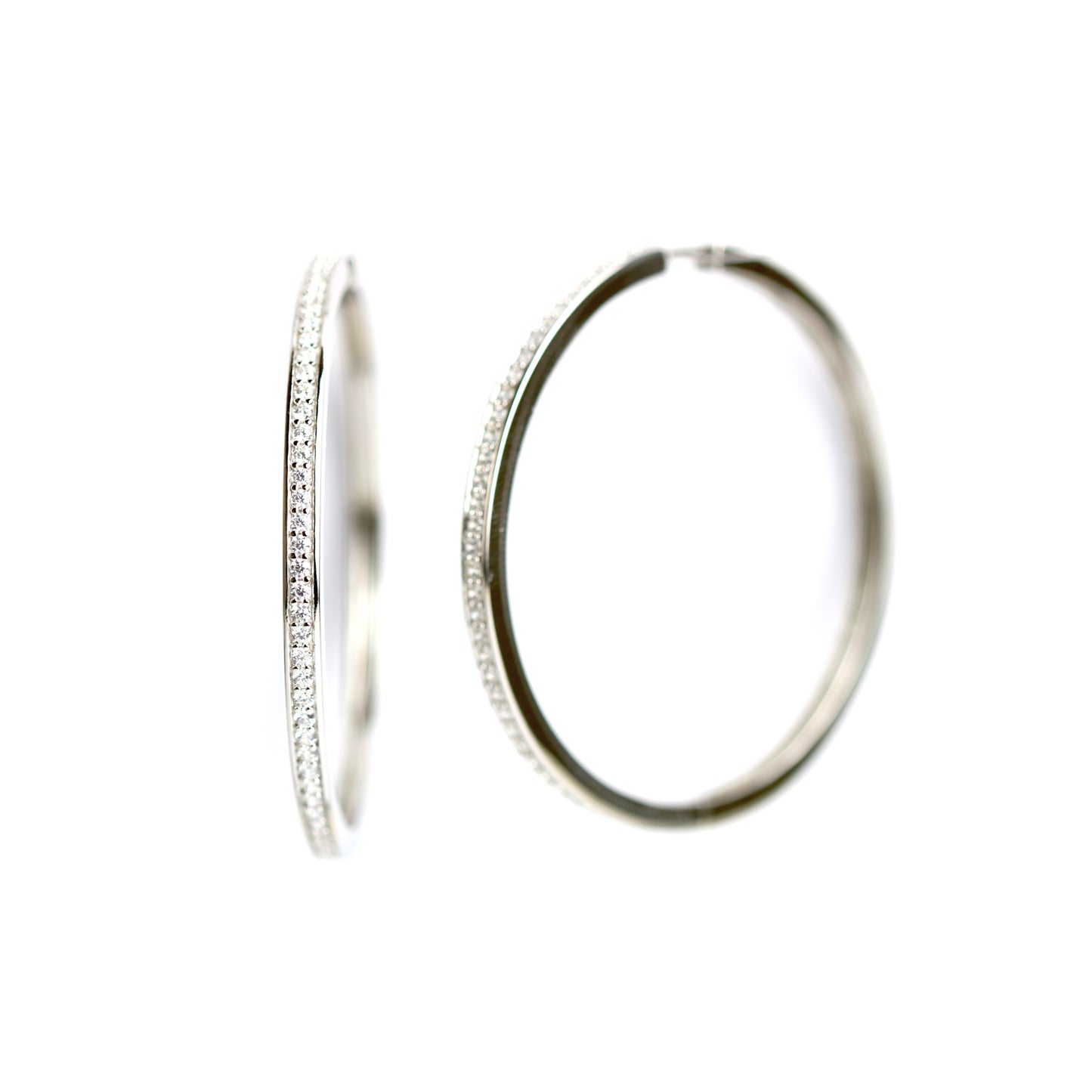 WILHELM MÜLLER - Creolen in Silber mit Zirkonia