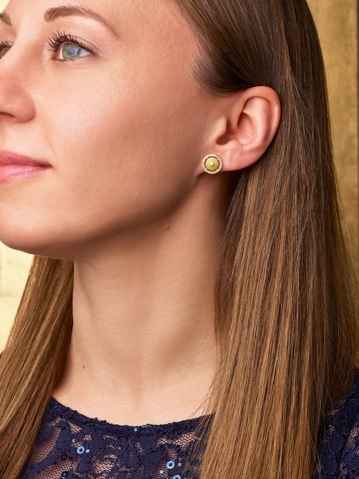 BERND WOLF - Ohrstecker Solira in Silber vergoldet mit Zirkonia - Juwelier Donkel