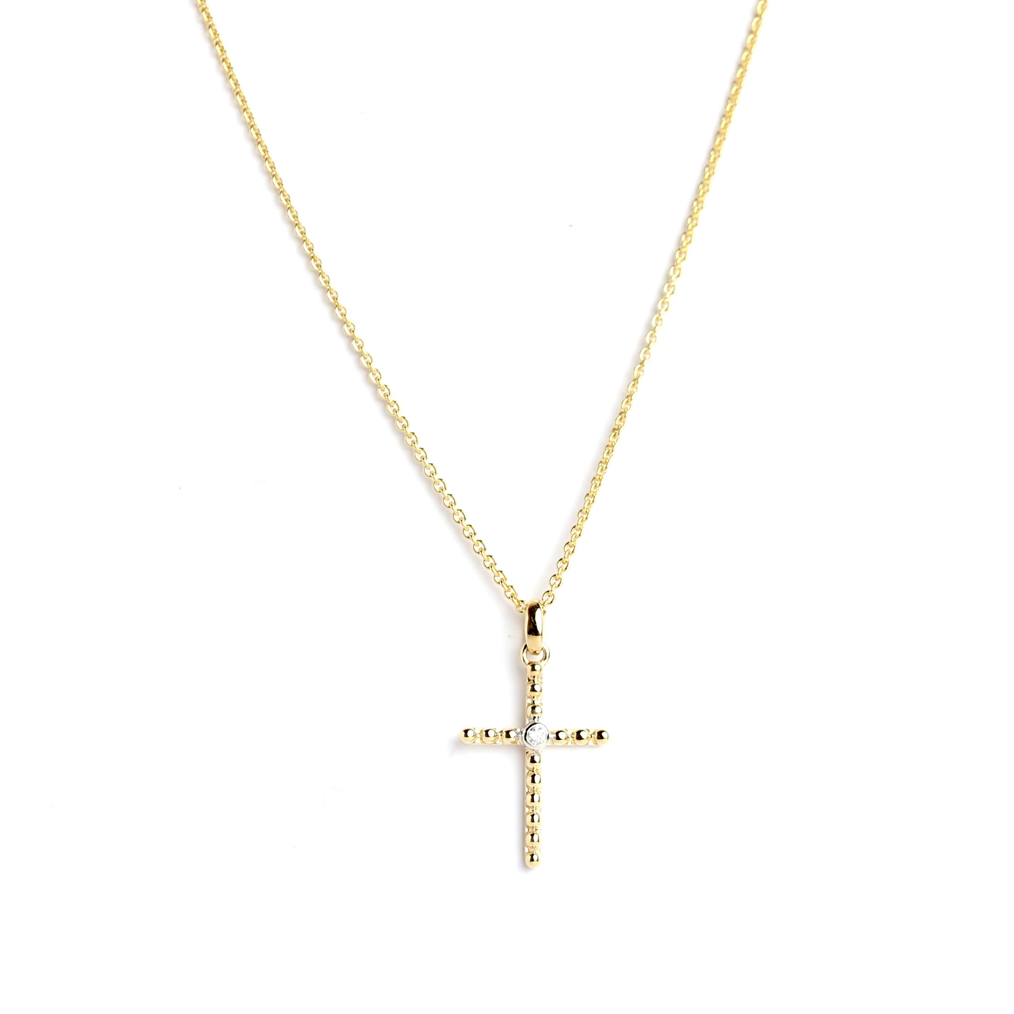 WILHELM MÜLLER - Kreuz Anhänger in Gold mit Brillant - Juwelier Donkel