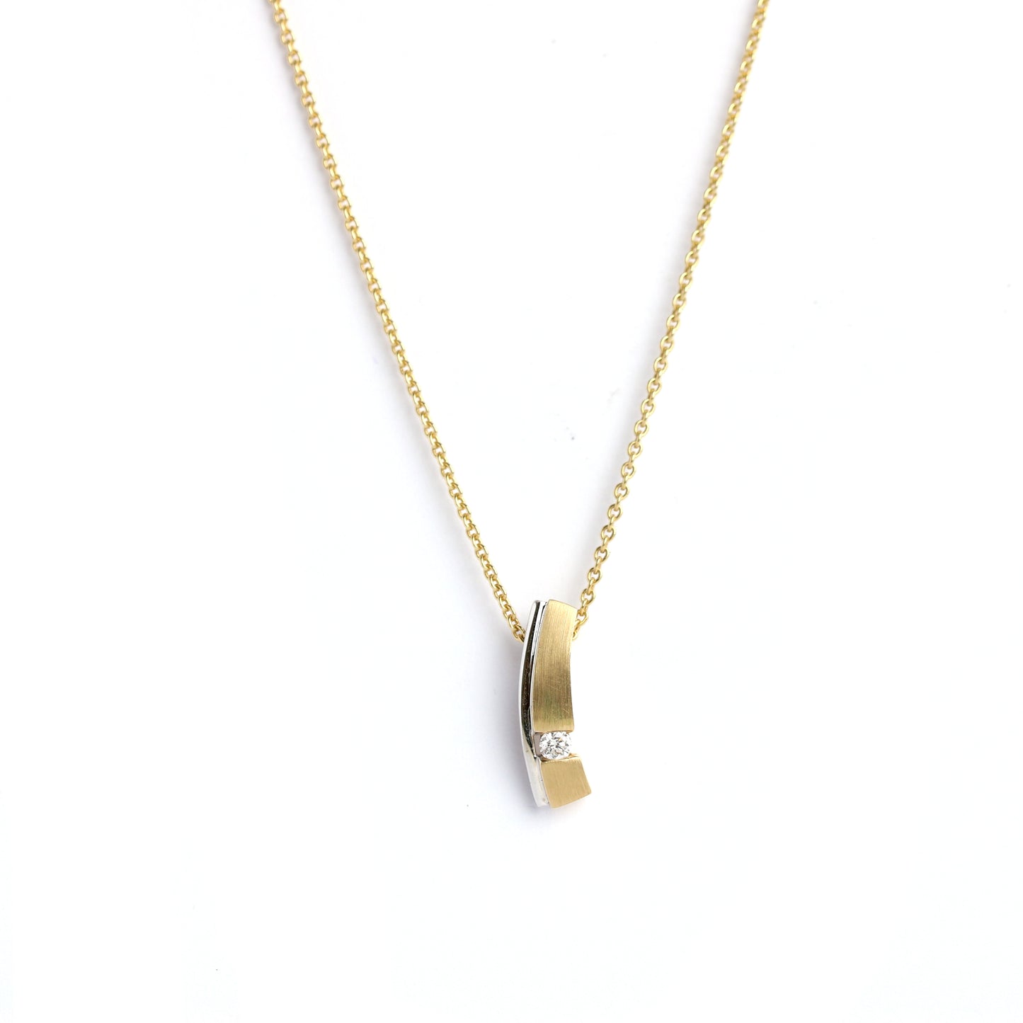 WILHELM MÜLLER - Halskette in Bicolor Gold mit Brillant