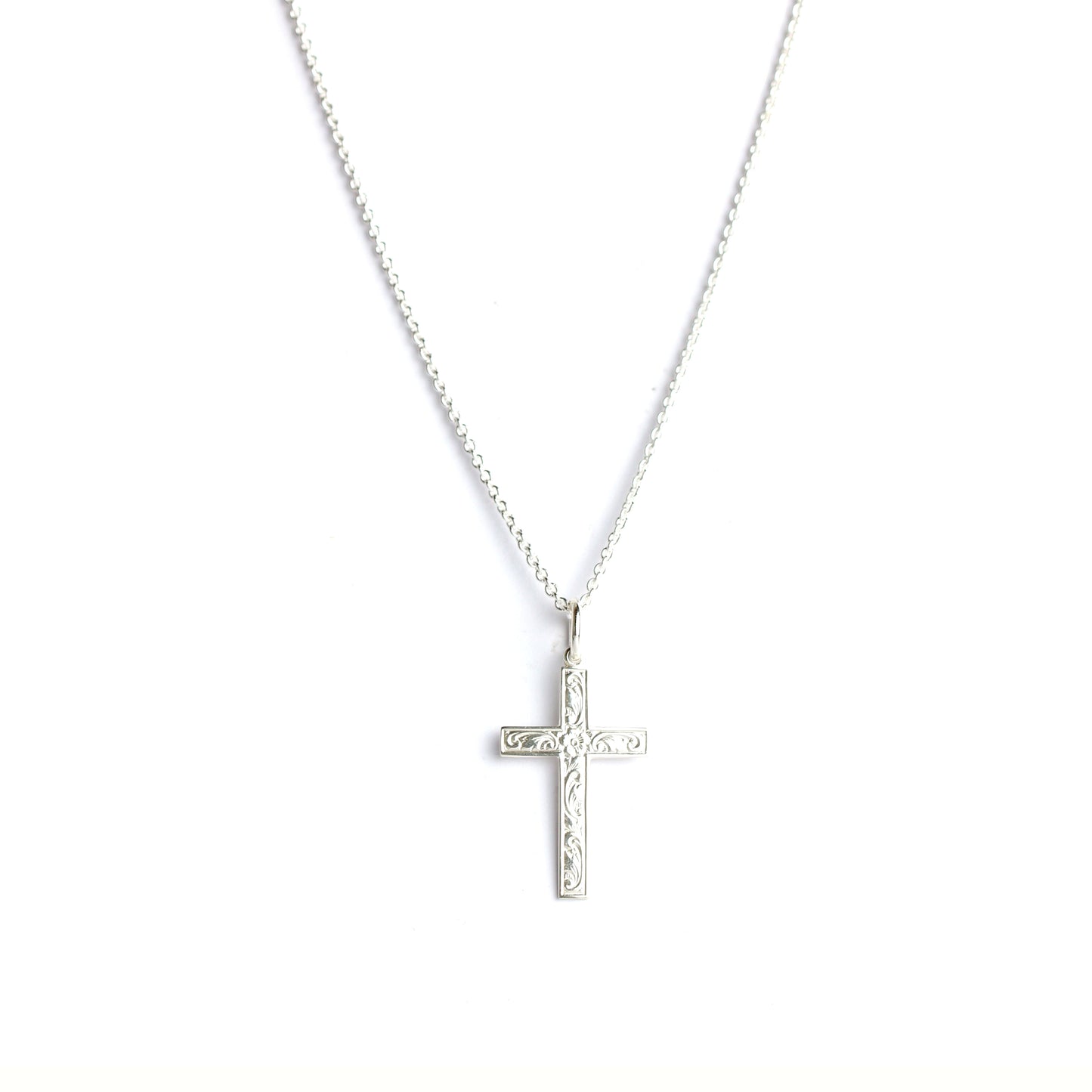 VICTORY - Kreuz Anhänger in Silber mit Handgravur