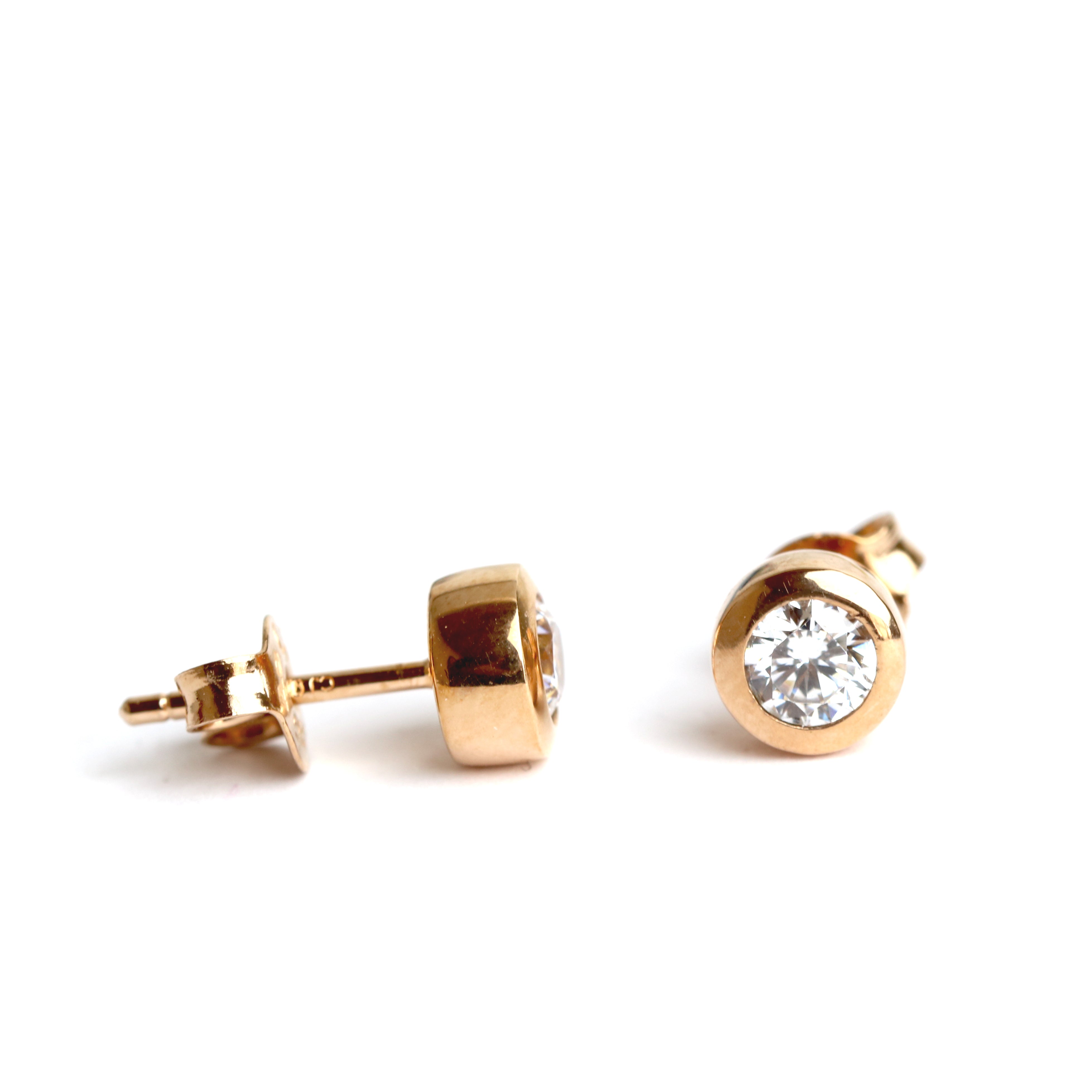 Ohrstecker in Silber rosevergoldet mit Zirkonia - Juwelier Donkel