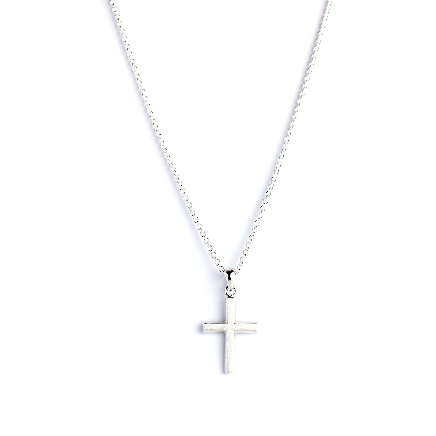 WILHELM MÜLLER - Kreuz Anhänger in Silber mattiert
