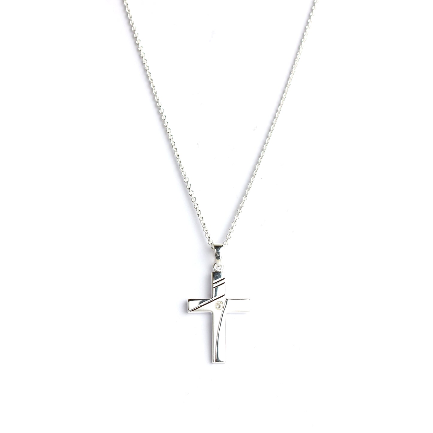 FRÖHLICH - Kreuz Anhänger in Silber und mit Zirkonia