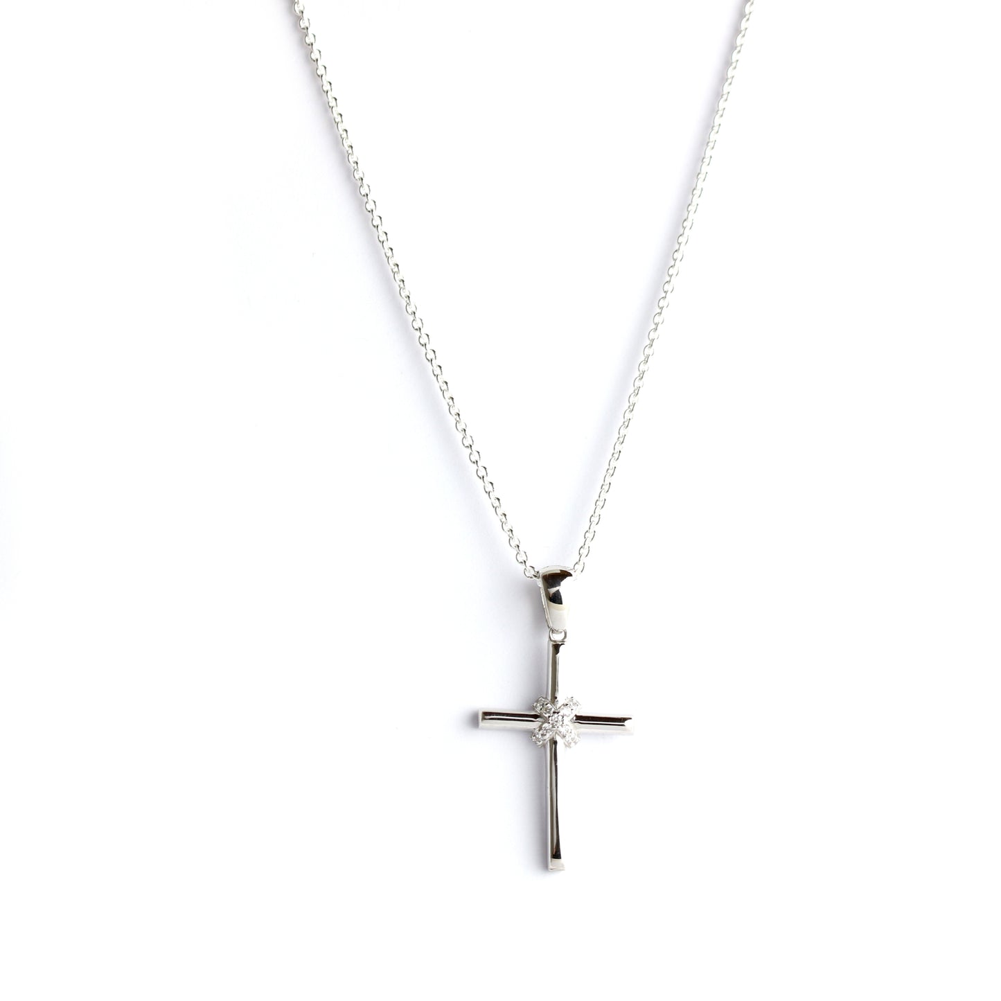 WILHELM MÜLLER - Kreuz Anhänger in Silber mit Zirkonia