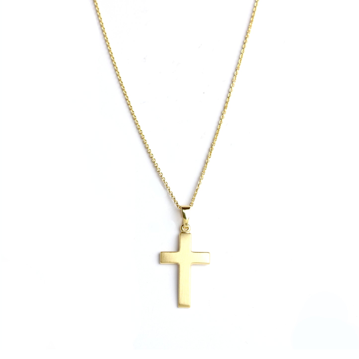 FRÖHLICH - Kreuz Anhänger in Gold mattiert