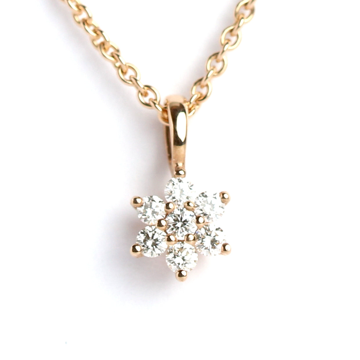 WILHELM MÜLLER - Anhänger in Rotgold mit Brillanten in Blütenform - Juwelier Donkel