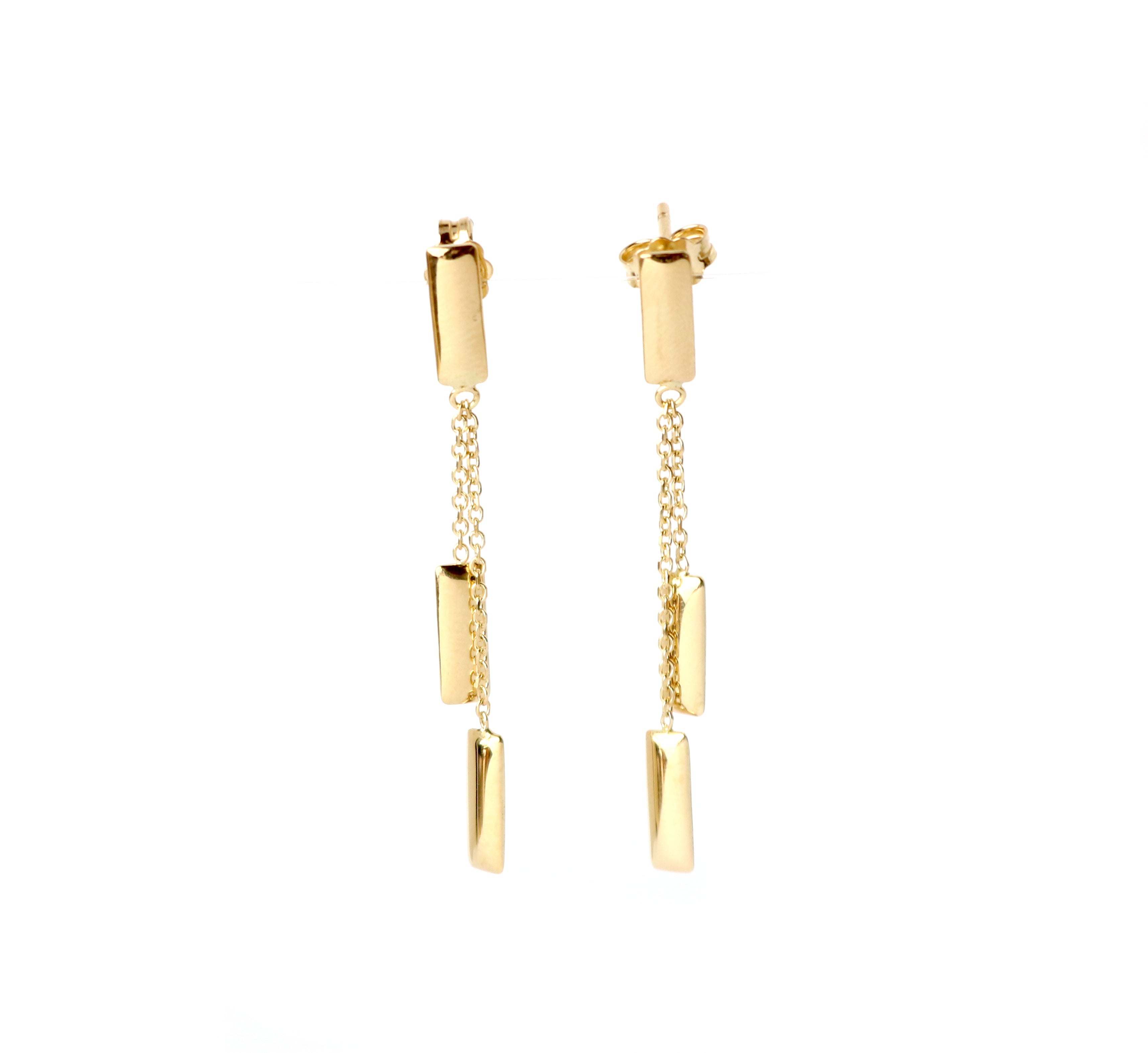 WILHELM MÜLLER - Ohrhänger in Gold mit Kissenförmigen Elementen - Juwelier Donkel