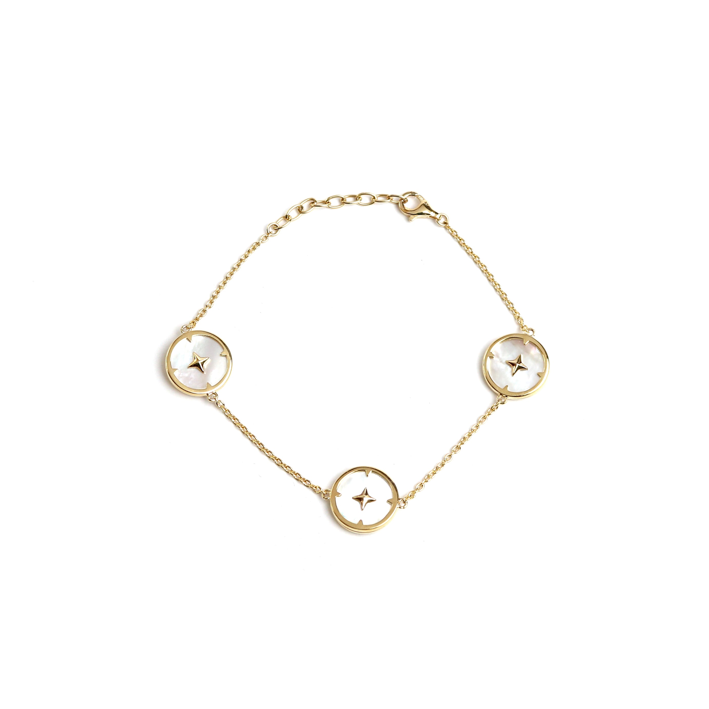 WILHELM MÜLLER - Armband Perlmutt Silber vergoldet - Juwelier Donkel