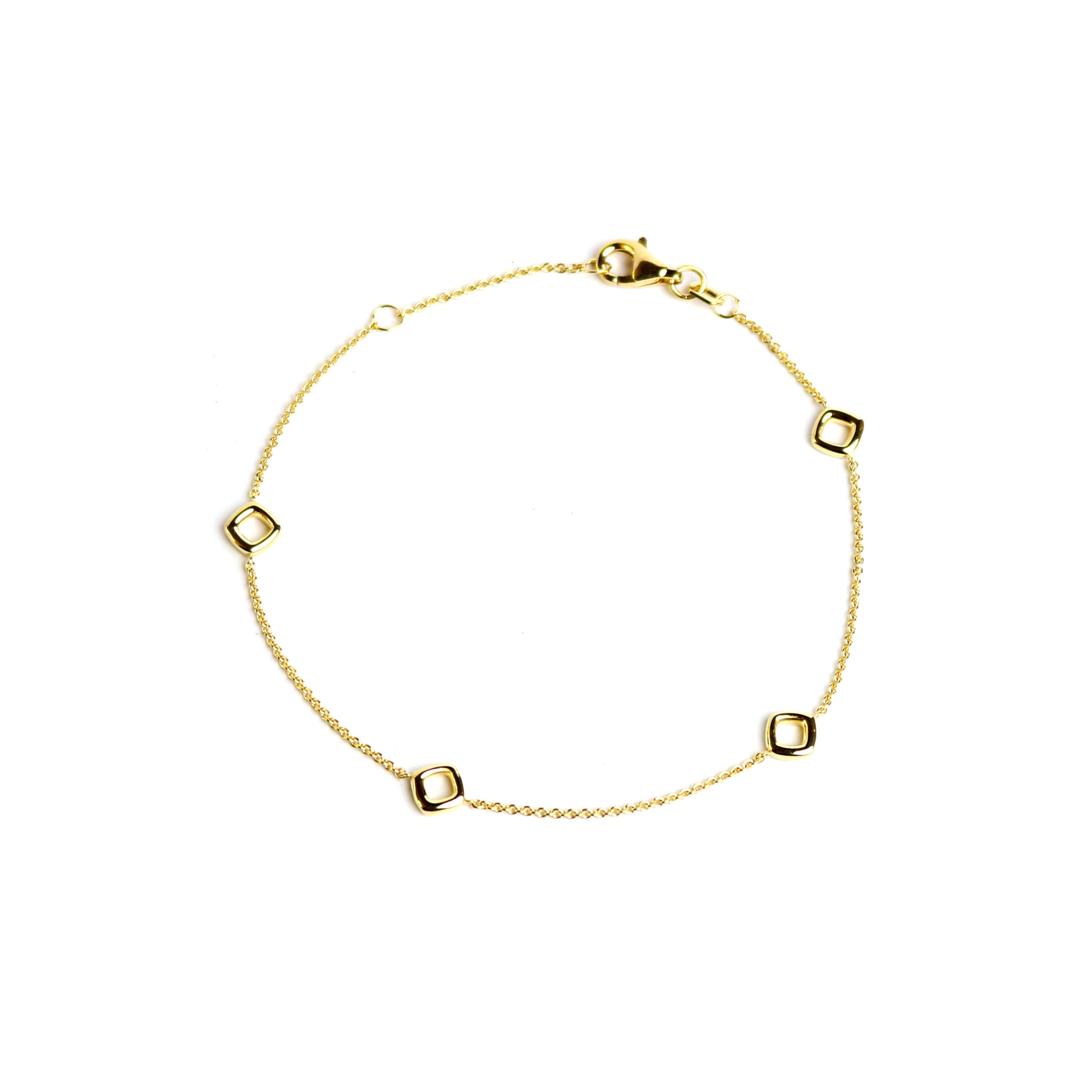WILHELM MÜLLER - Armkette in Gold mit quadratischen Elementen