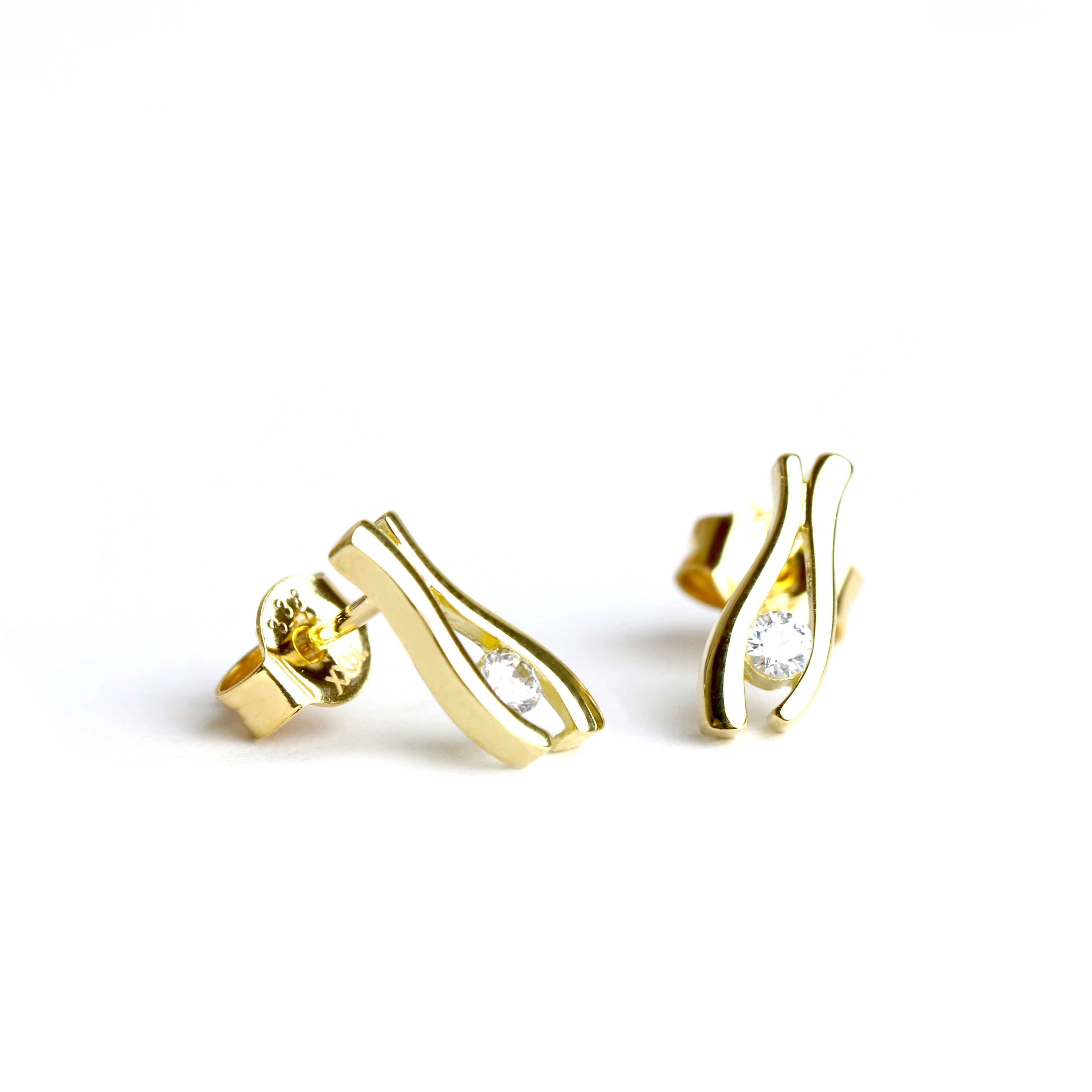 WILHELM MÜLLER - Ohrstecker in Gold mit Zirkonia - Juwelier Donkel