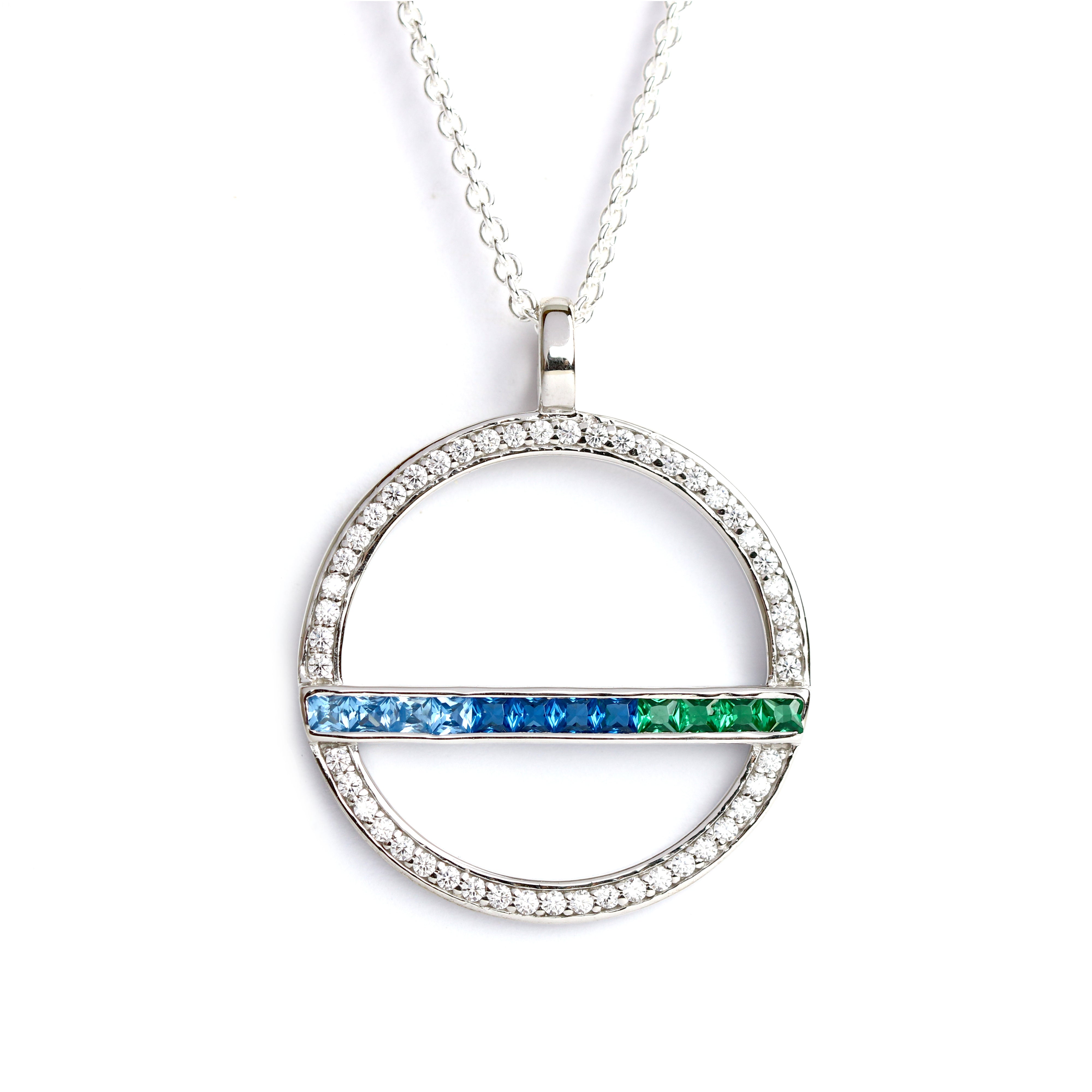 WILHELM MÜLLER - Anhänger mit bunten und weißen Zirkonia in Ringform - Juwelier Donkel