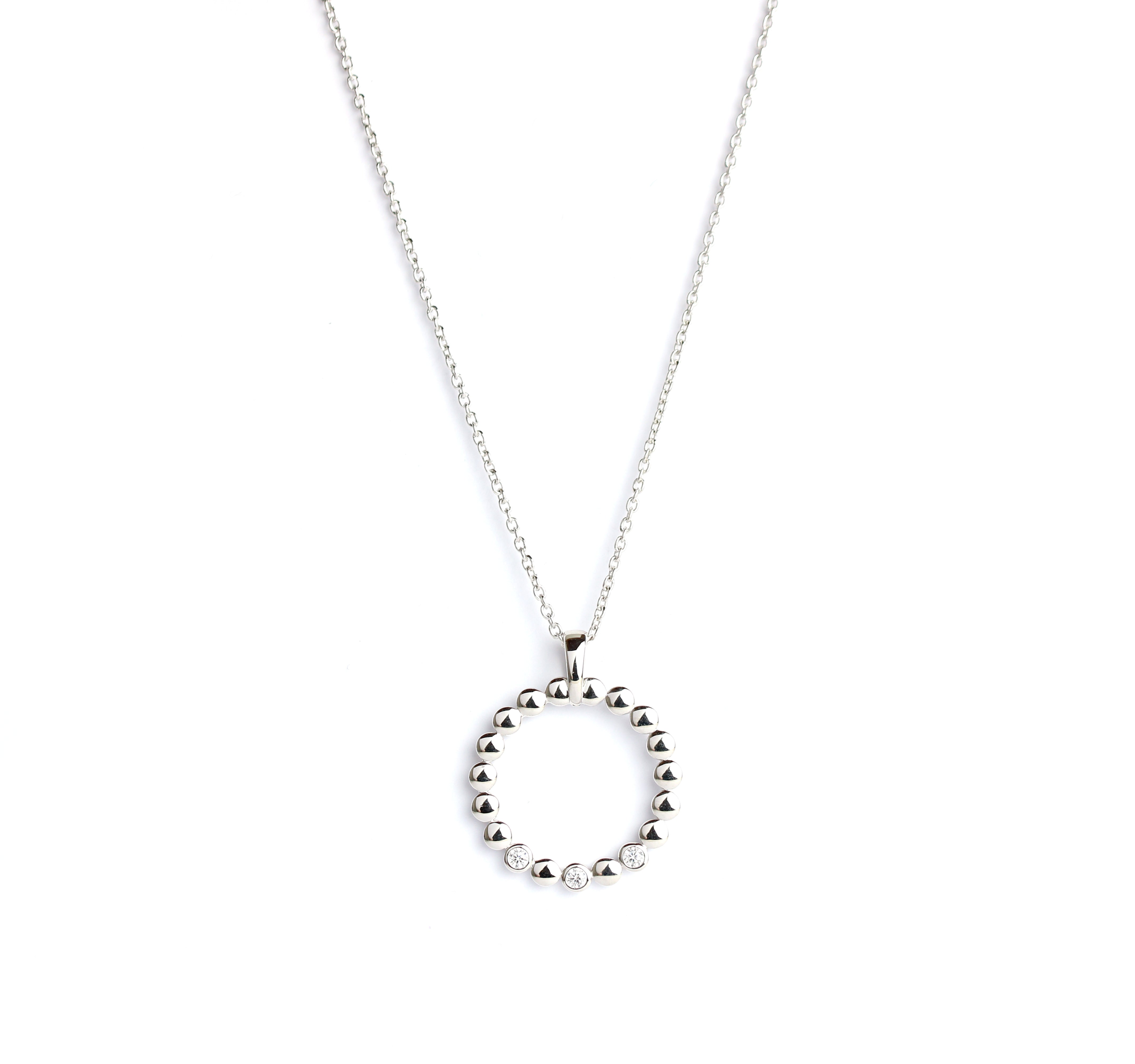 WILHELM MÜLLER - Halskette in Silber mit Zirkonia Anhänger - Juwelier Donkel