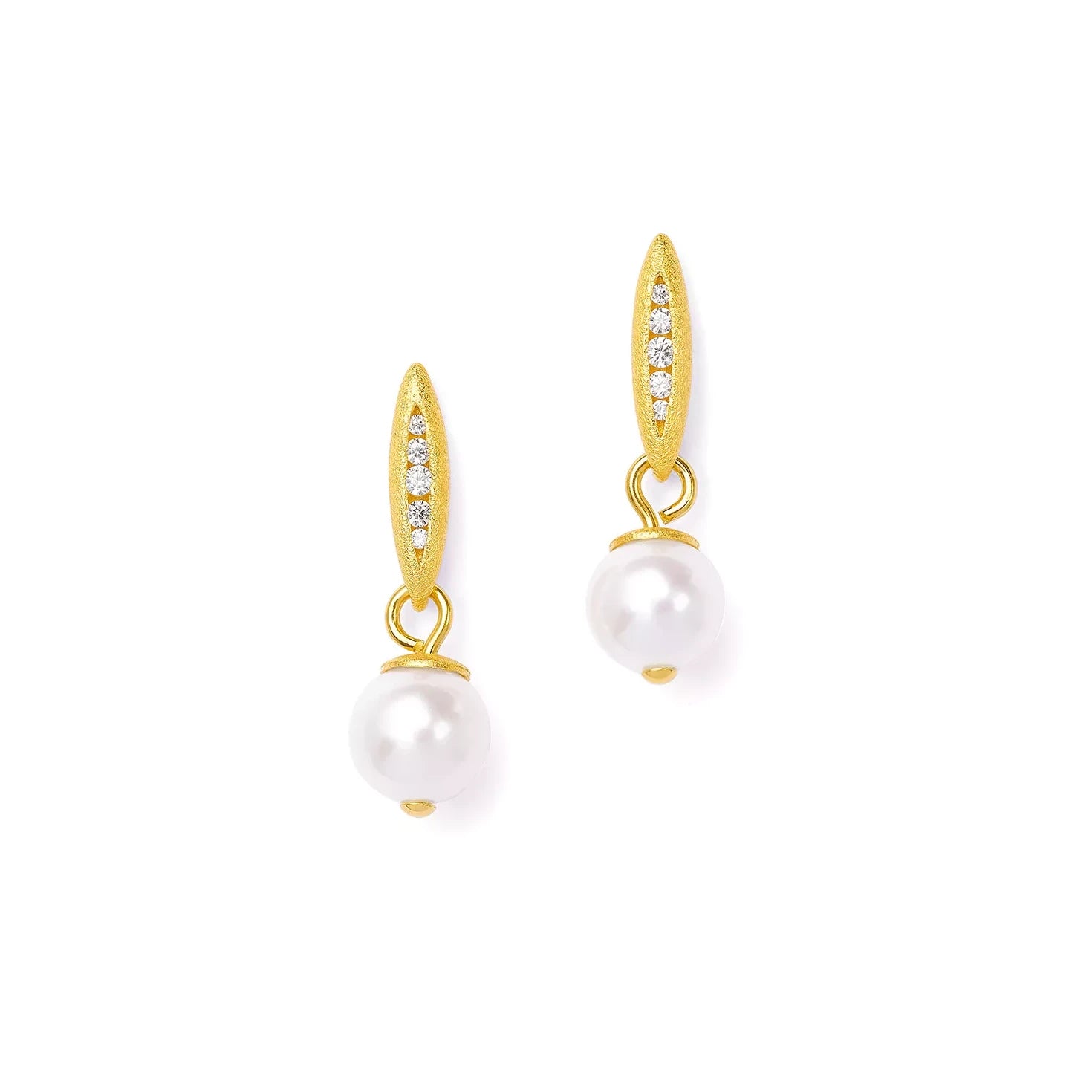 BERND WOLF - Ohrhänger in Silber vergoldet Venibali mit Süsswasserperle - Juwelier Donkel