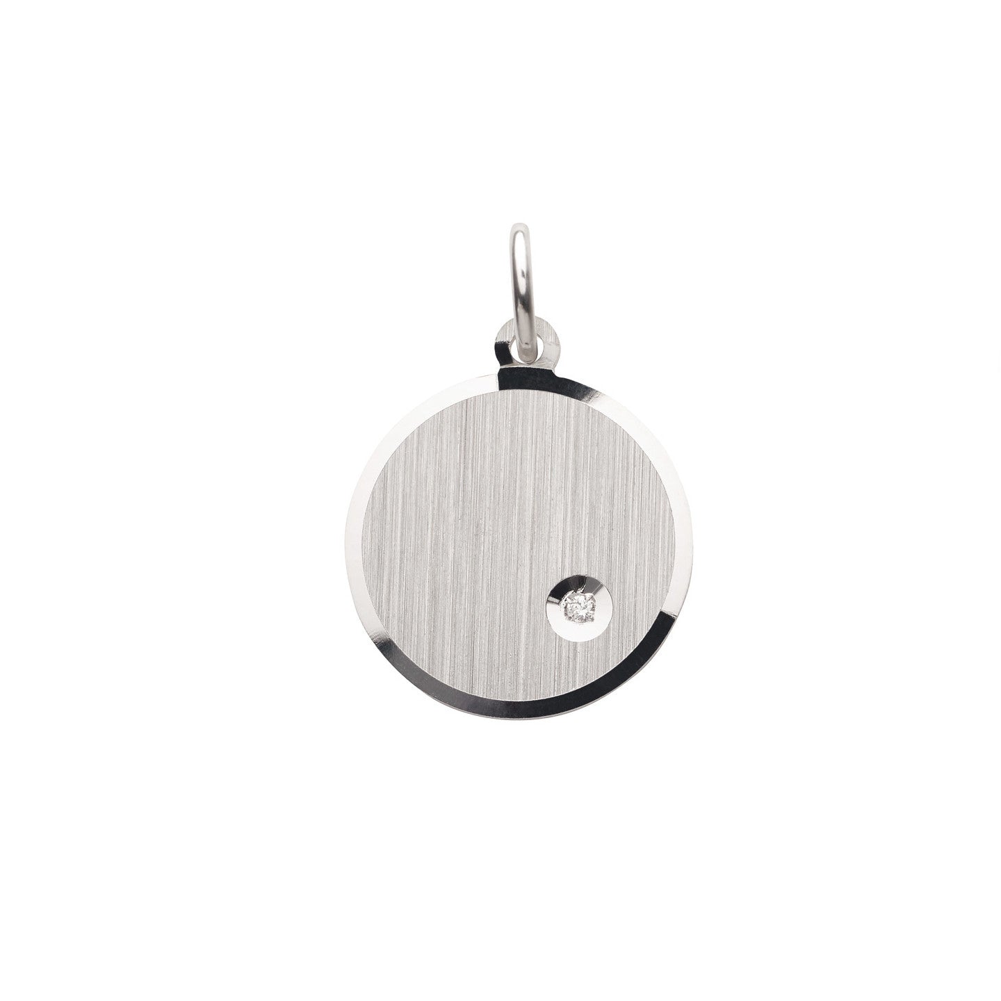 FRÖHLICH - Anhänger Gravurplatte in Silber mattiert mit Zirkonia