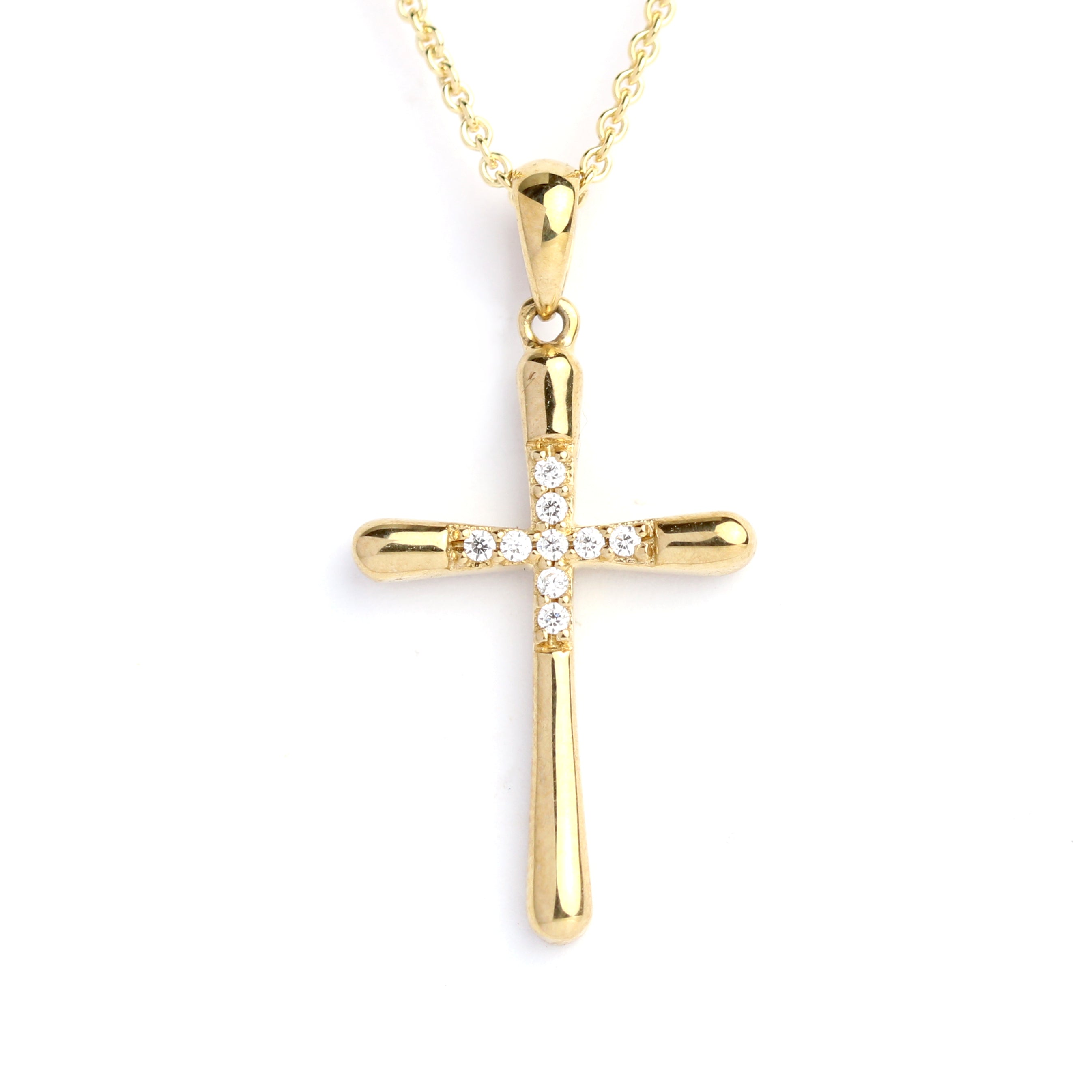 WILHELM MÜLLER - Kreuz Anhänger in Gold mit Zirkonia - Juwelier Donkel