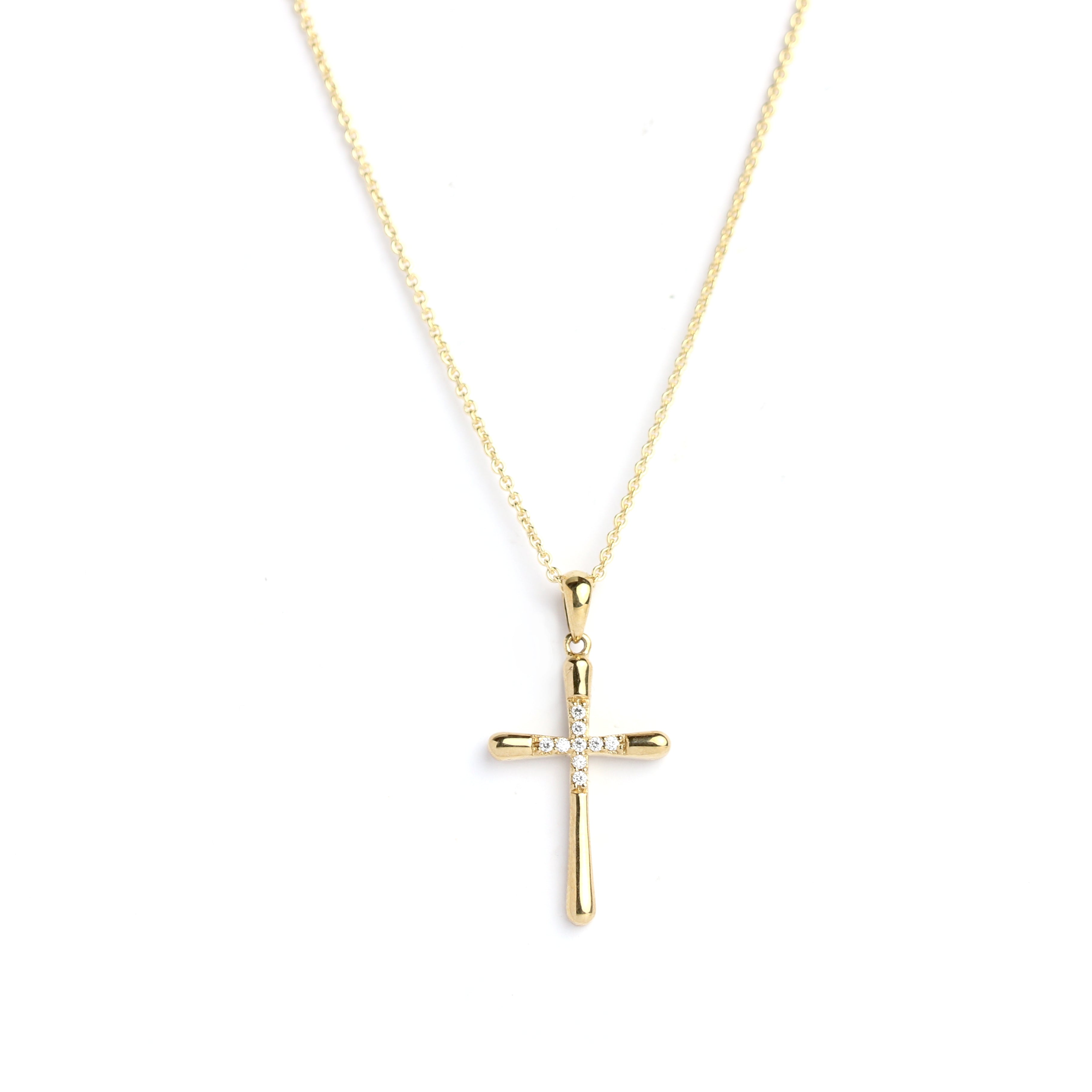 WILHELM MÜLLER - Kreuz Anhänger in Gold mit Zirkonia - Juwelier Donkel