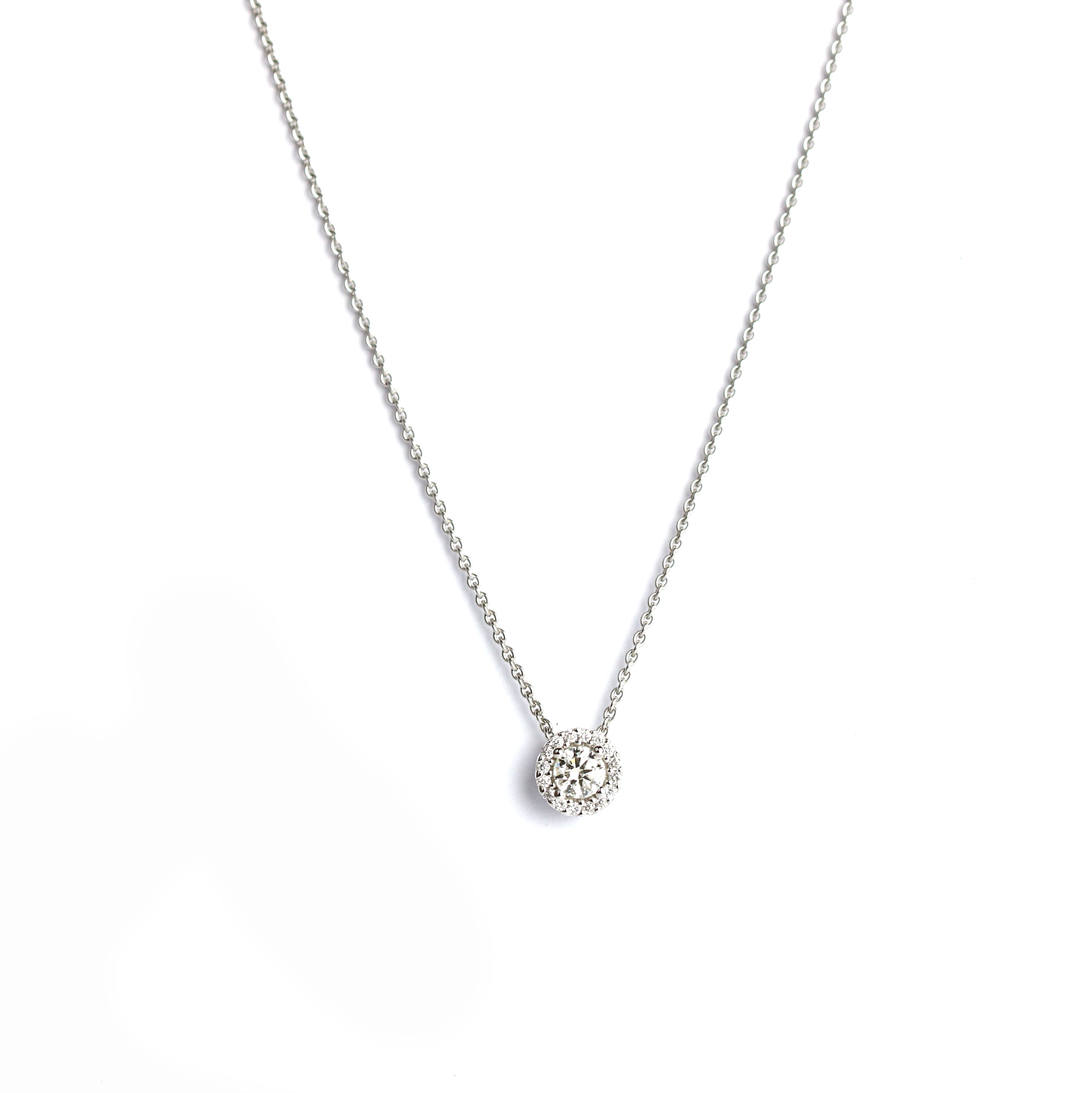 WILHELM MÜLLER - Halskette in Weißgold mit Brillant Anhänger - Juwelier Donkel