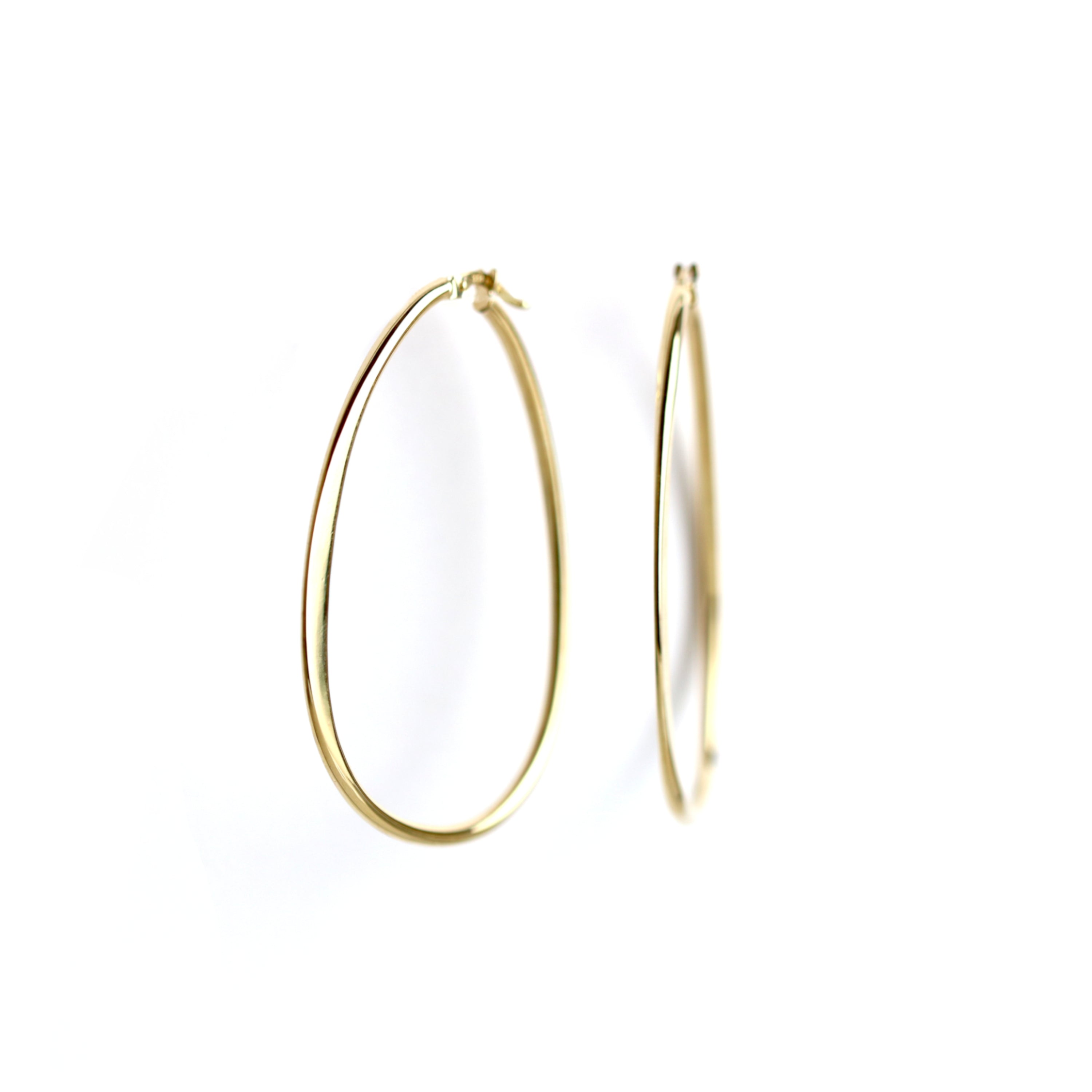 WILHELM MÜLLER - Creolen in Gold poliert leicht Oval - Juwelier Donkel