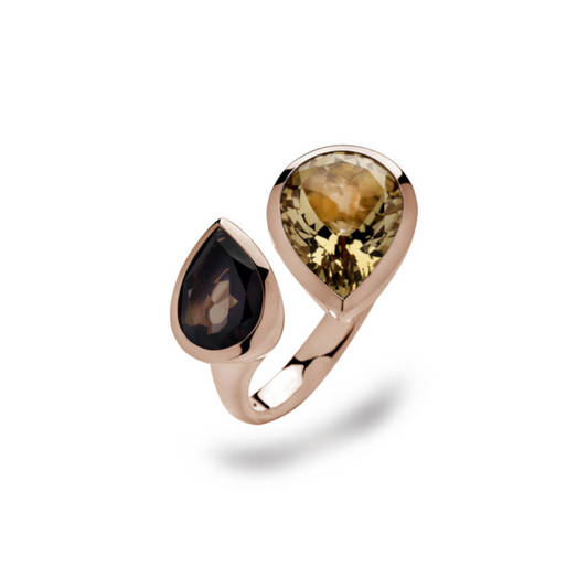 BASTIAN INVERUN - Ring in Silber rosevergoldet mit Edelsteinen
