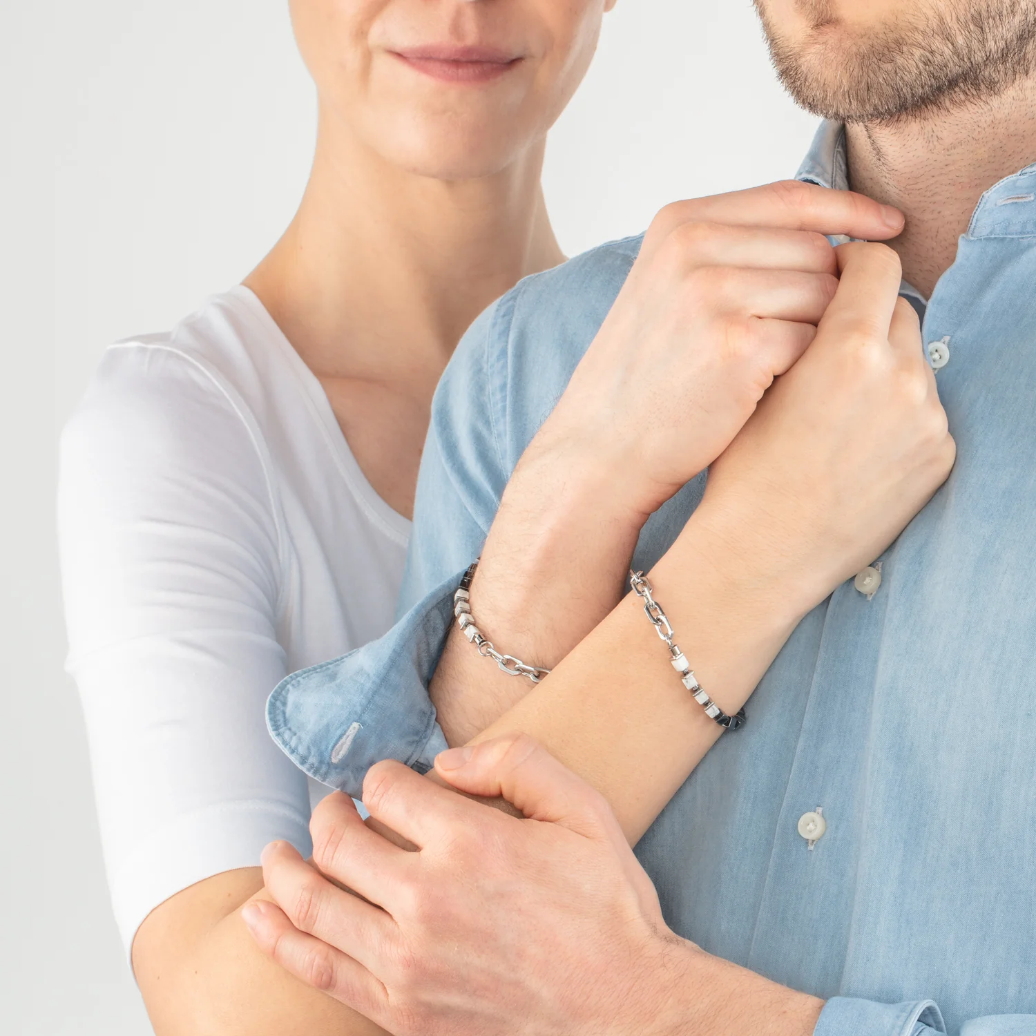 COEUR DE LION - Unisex Armkette Fusion link chain weiß in Edelstahl