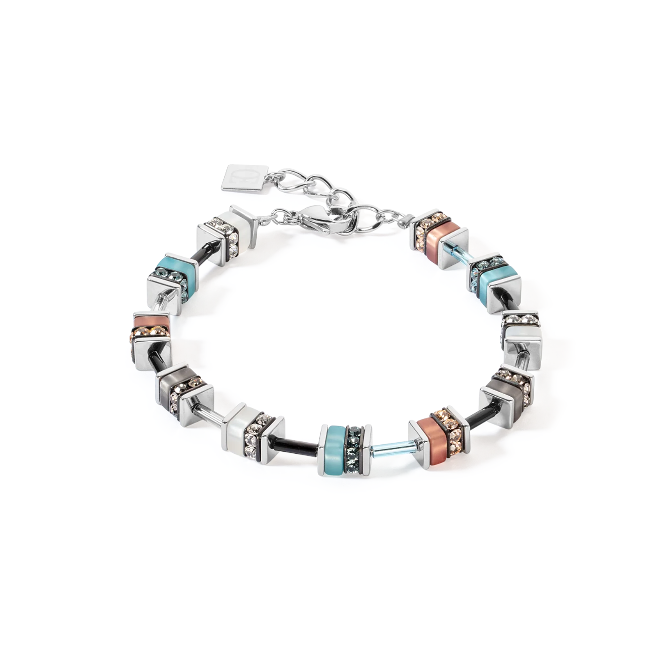 COEUR DE LION - Armkette Sparkling Classic Pastel in Edelstahl Grau