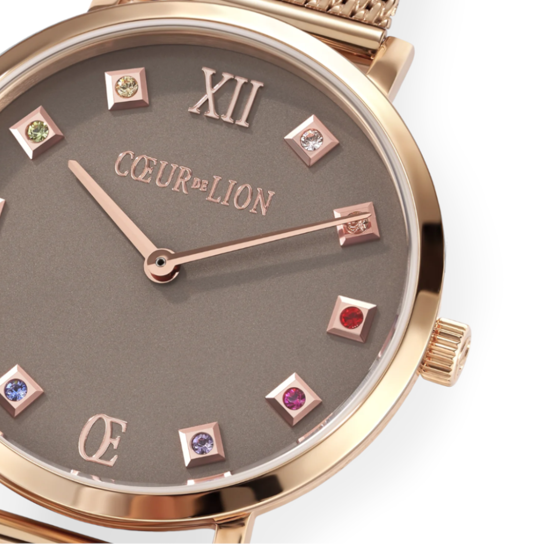 COEUR DE LION - Damenuhr Mocca Matt mit Milanaiseband in Edelstahl Rosegold