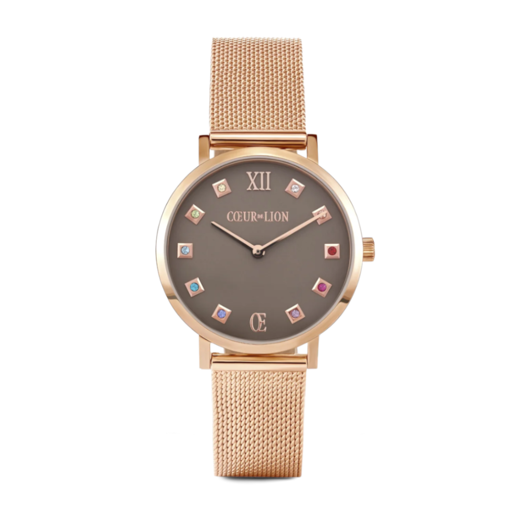 COEUR DE LION - Damenuhr Mocca Matt mit Milanaiseband in Edelstahl Rosegold