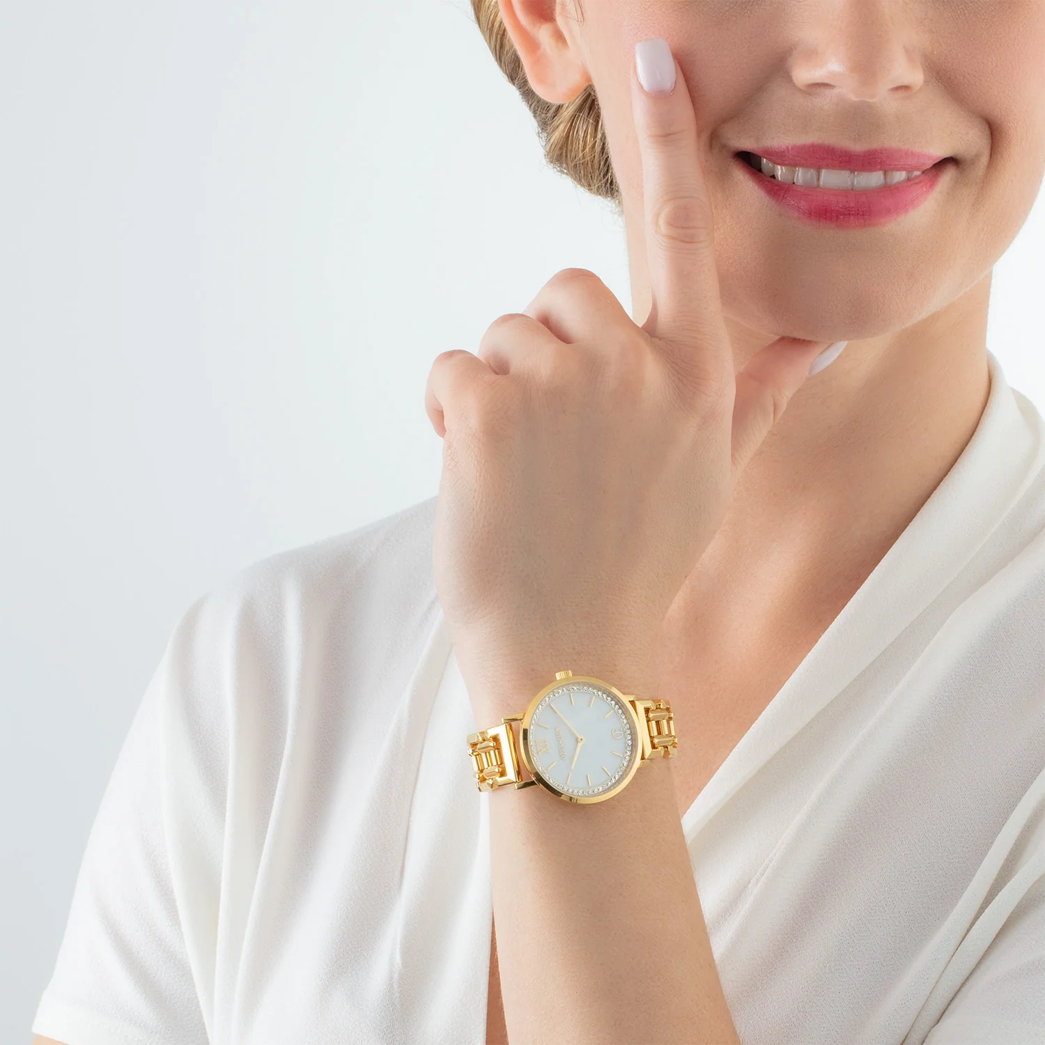 COEUR DELION - Damenuhr Sparkling Perlmutt Edelstahl vergoldet - Juwelier Donkel