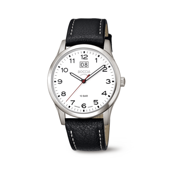 BOCCIA - Titanium Herrenuhr Classic silberweiß 42mm