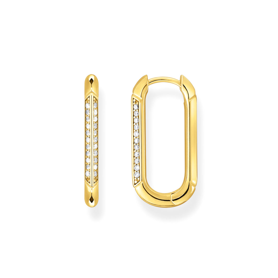 THOMAS SABO - Creolen in Silber vergoldet Ankerelement mit weißen Steinen - Juwelier Donkel