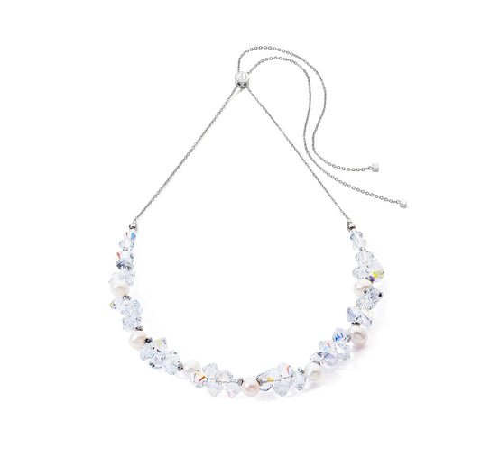 COEUR DE LION - Halskette Dancing Crystals & Pearls weiß in Edelstahl