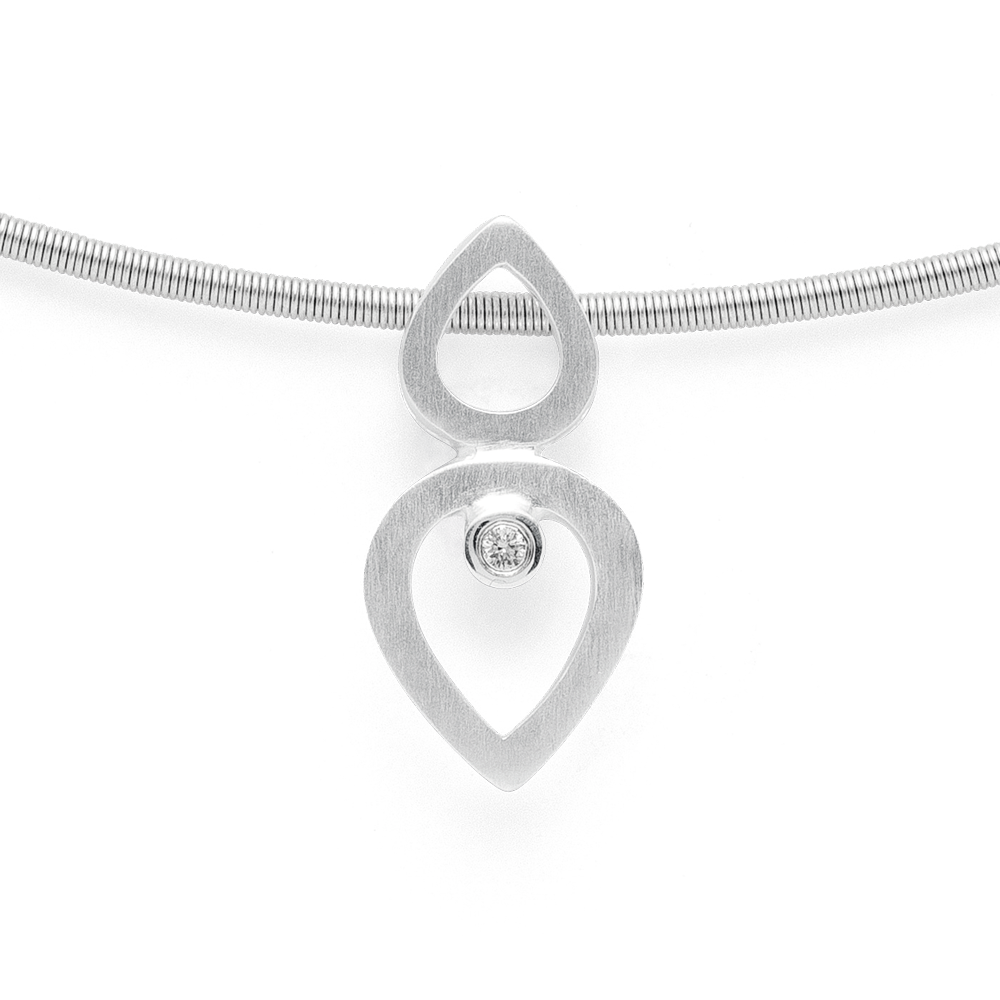 BASTIAN INVERUN - Anhänger Brilliant Drop in Silber mit Brillant - Juwelier Donkel